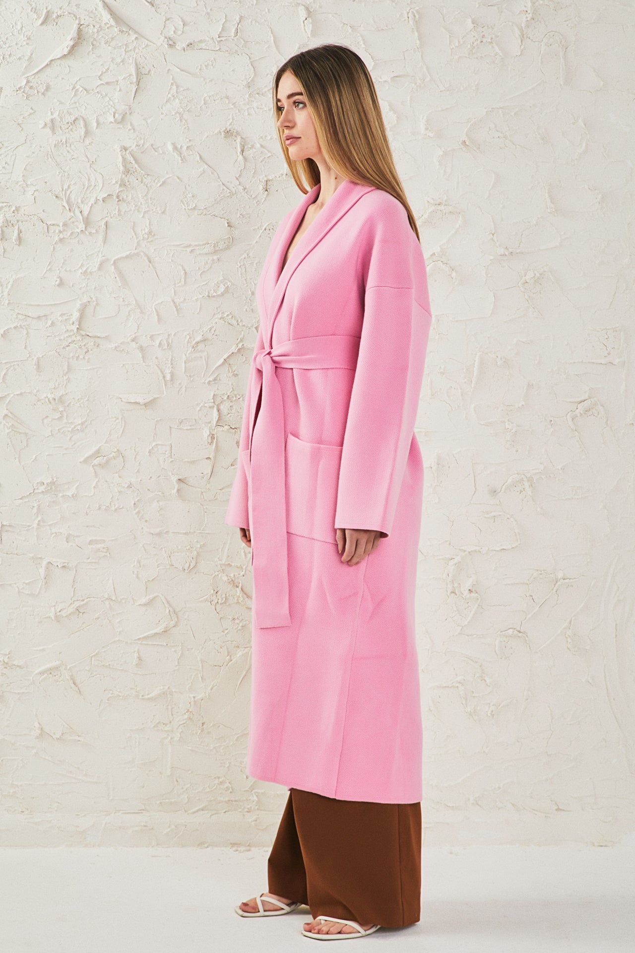 ENDLESS ROSE - Shawl Collar Oversize Long Cardigan - SWEATERS & KNITS available at Objectrare