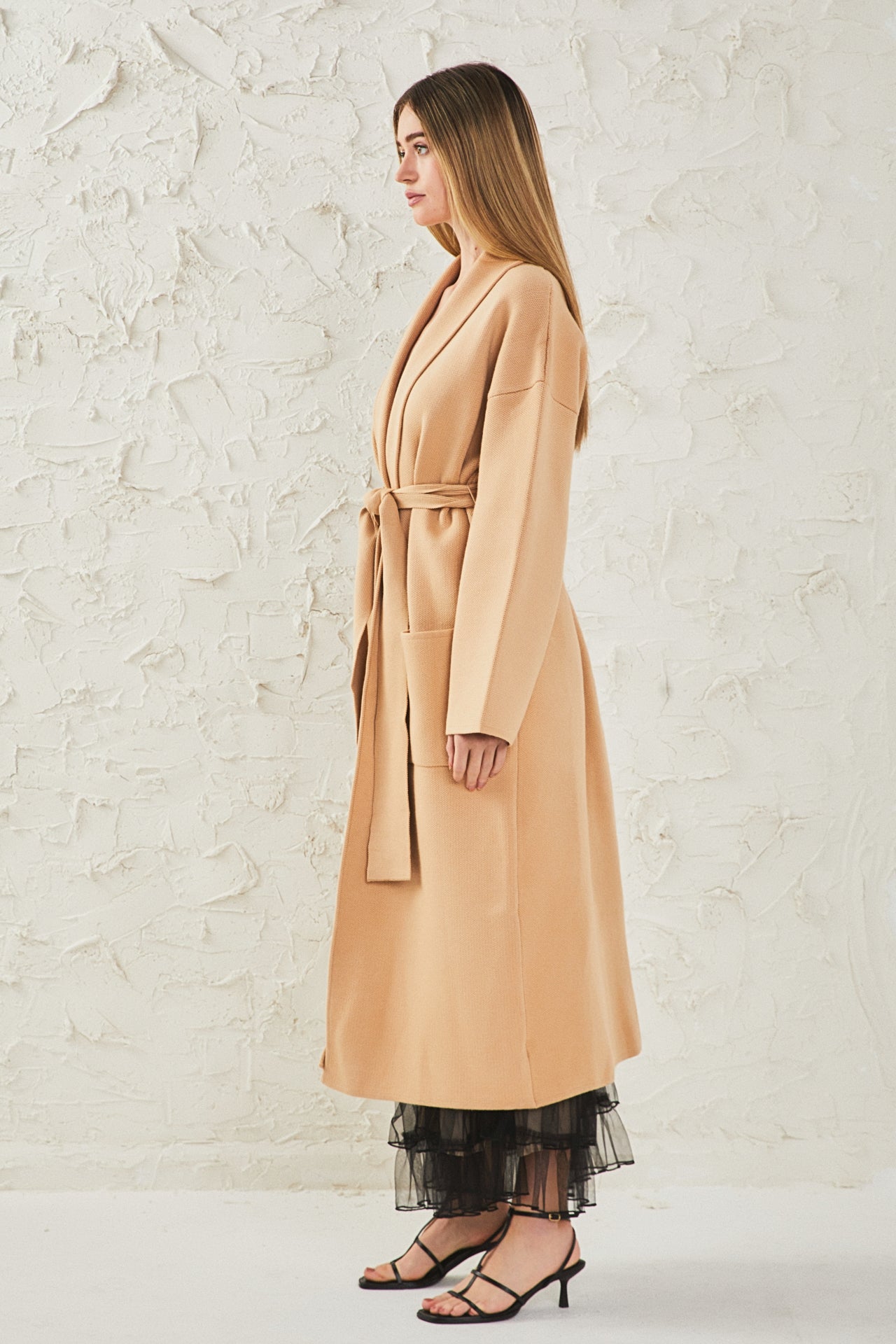 ENDLESS ROSE - Shawl Collar Oversize Long Cardigan - SWEATERS & KNITS available at Objectrare