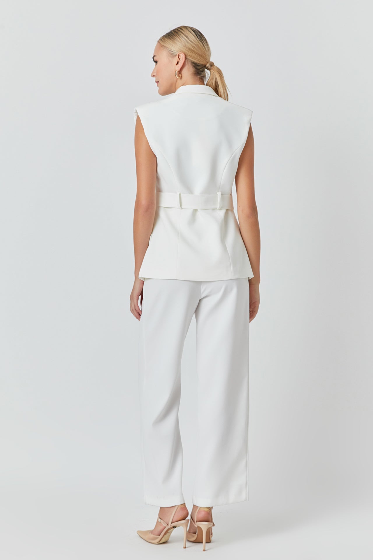 ENDLESS ROSE - Shoulder pad Double Breast Belted Blazer - JACKETS available at Objectrare