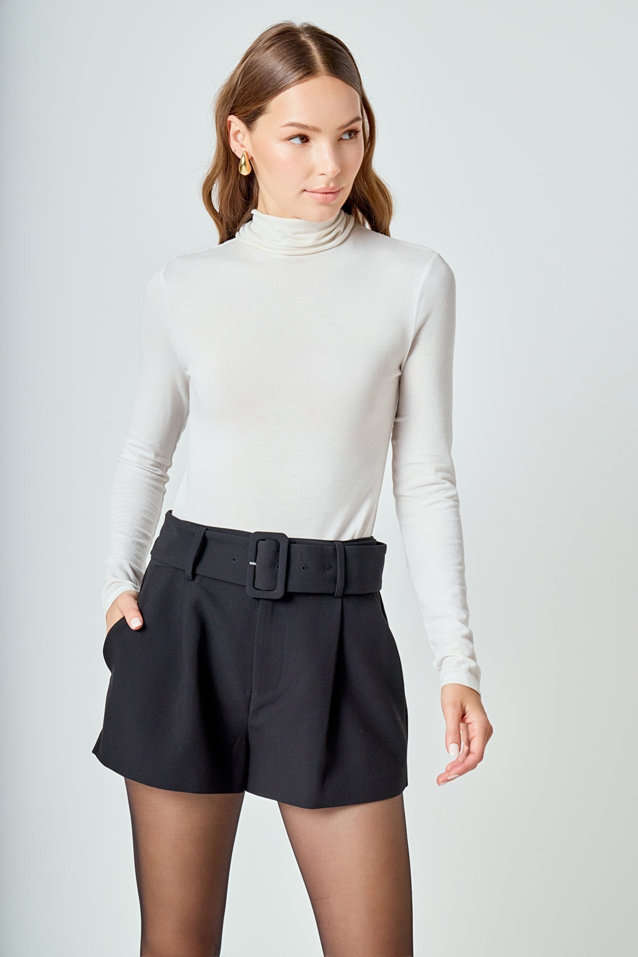 ENDLESS ROSE - Belted Mini Shorts - SHORTS available at Objectrare