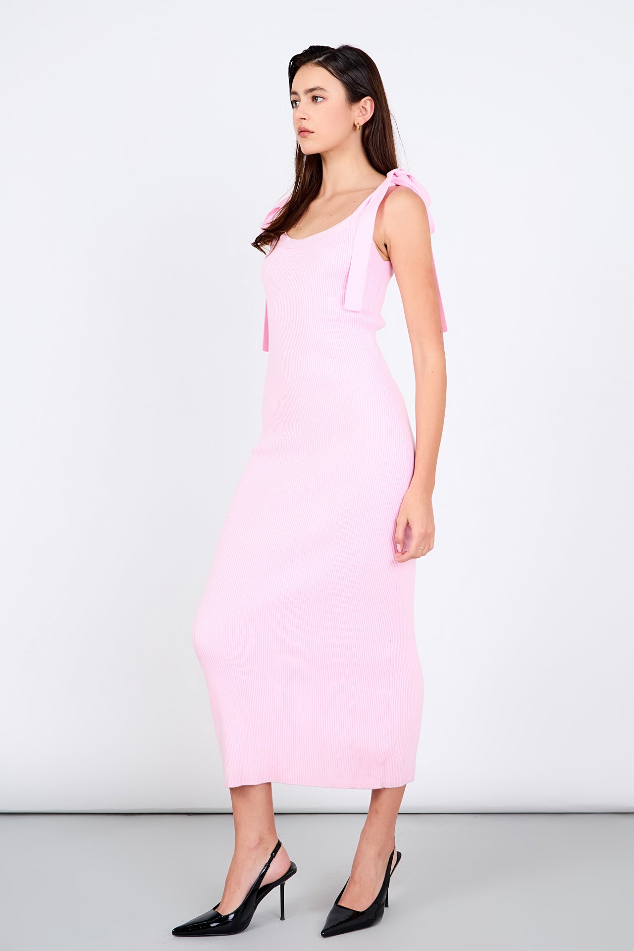 ENDLESS ROSE - Candace Solid Knit Midi Dress - DRESSES available at Objectrare