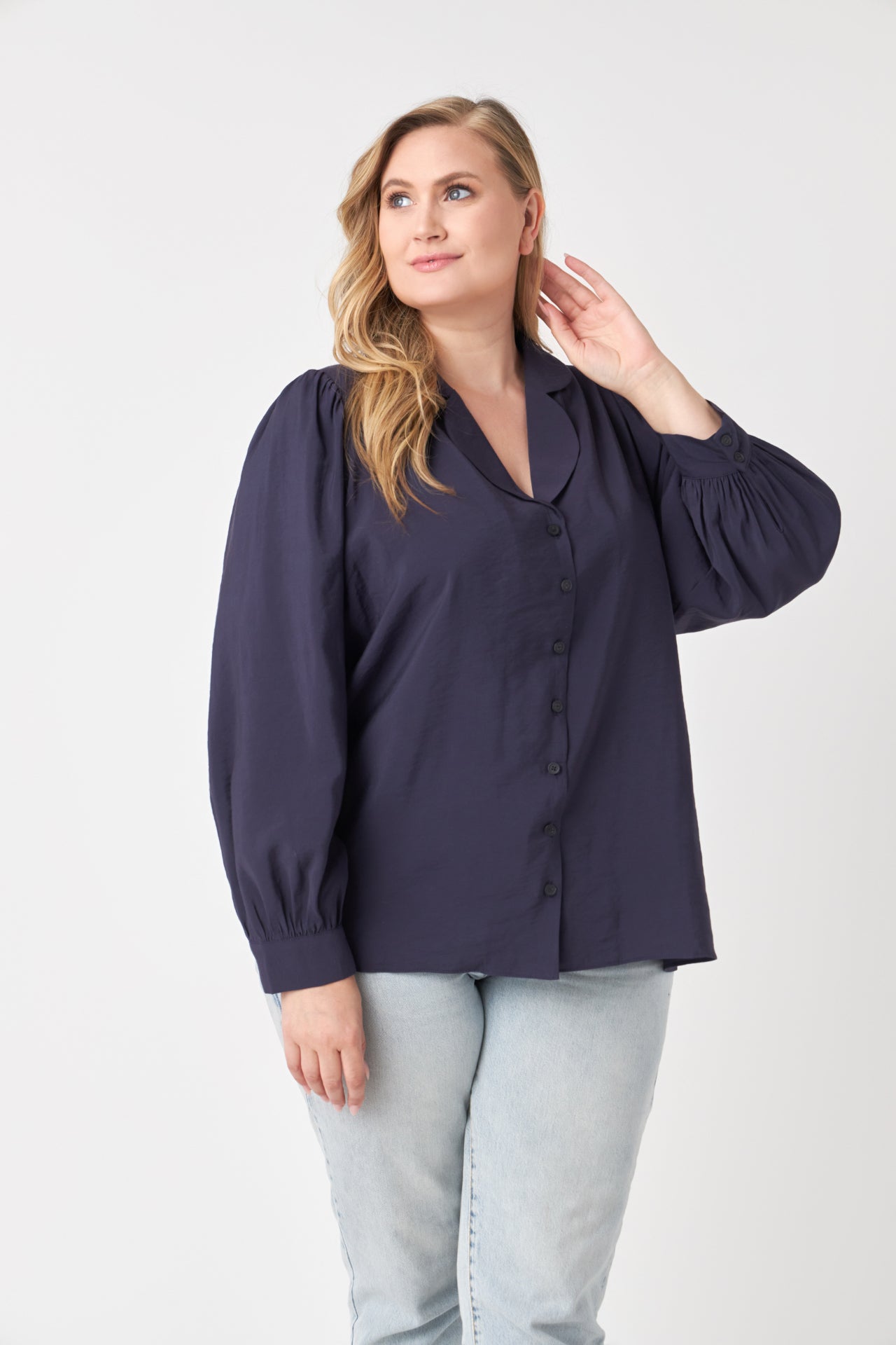 ENGLISH FACTORY - Scallop Collared Dress Shirt - TOPS available at Objectrare
