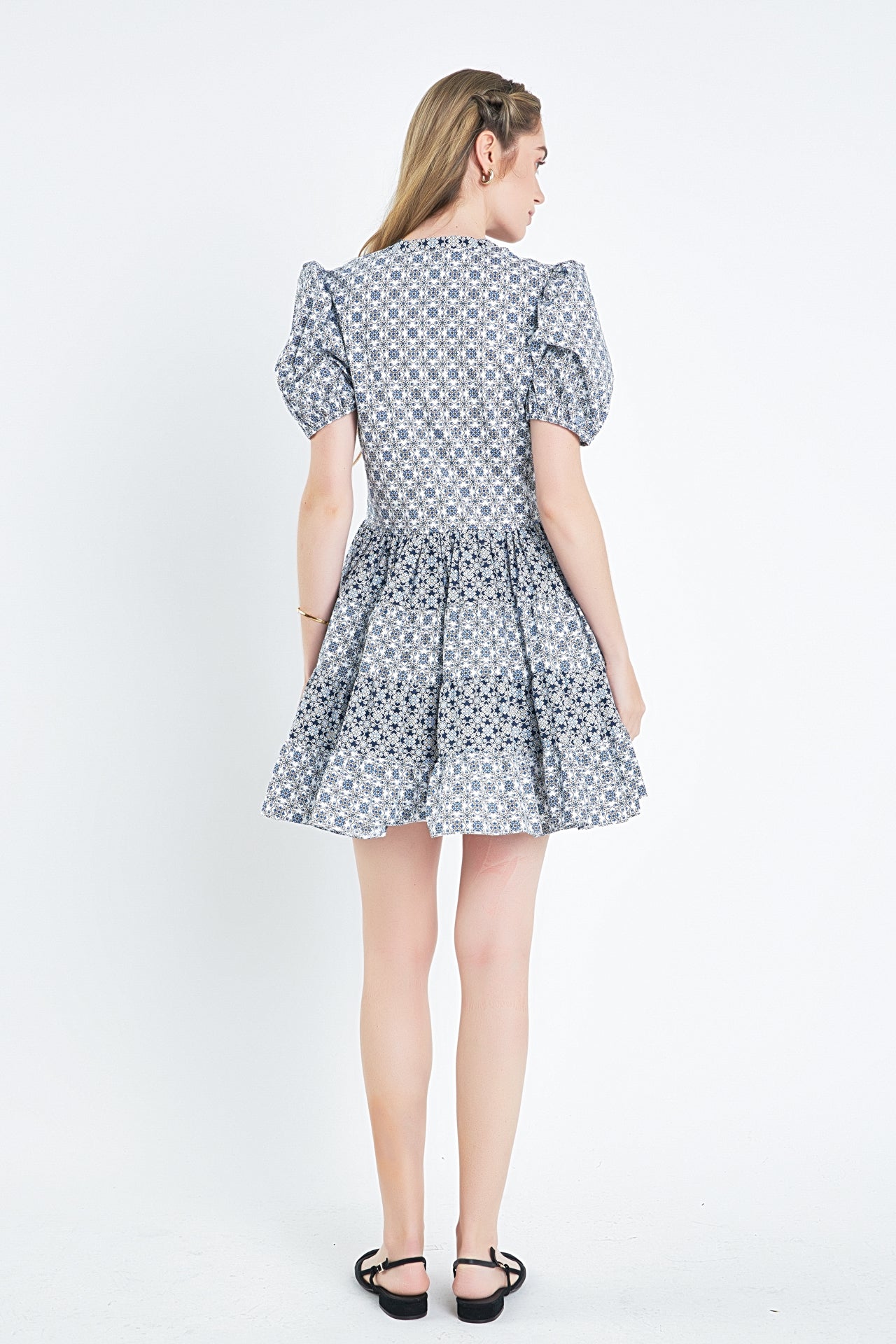 ENGLISH FACTORY - Printed Drop Waist Mini Dress - DRESSES available at Objectrare