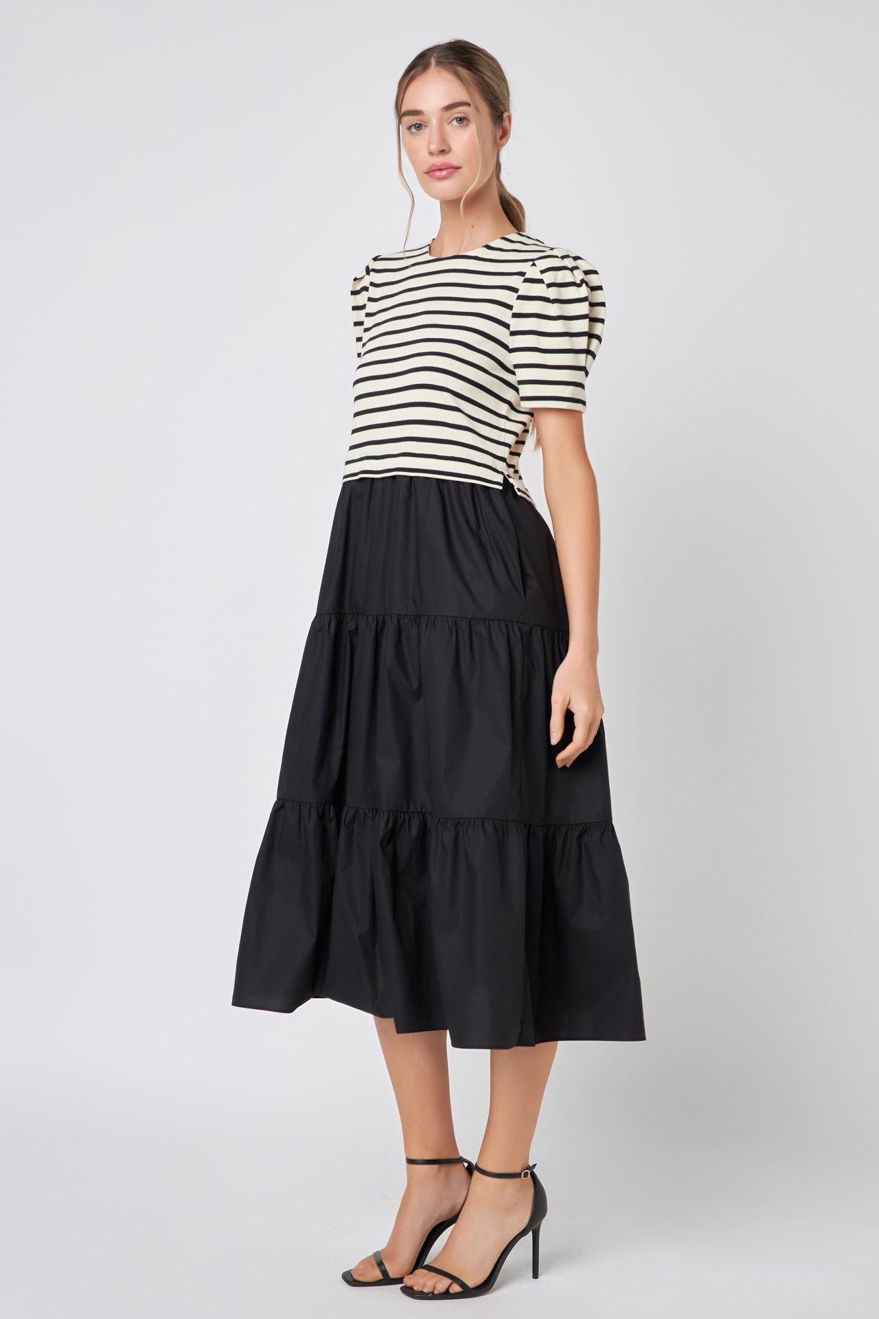 ENGLISH FACTORY - Short Sleeve Mixed Media Dress - DRESSES available at Objectrare