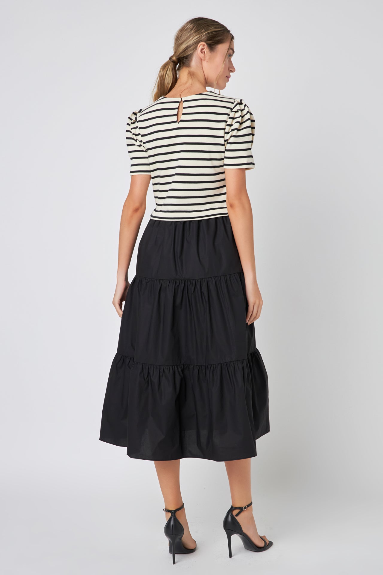 ENGLISH FACTORY - Short Sleeve Mixed Media Dress - DRESSES available at Objectrare