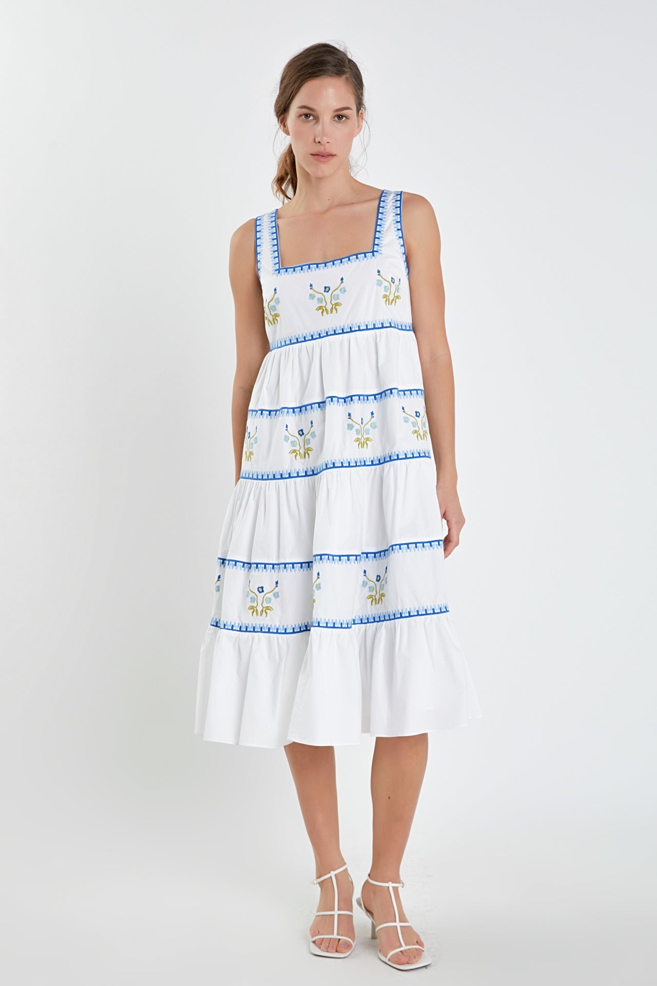 ENGLISH FACTORY - Embroidered Midi Dress - DRESSES available at Objectrare