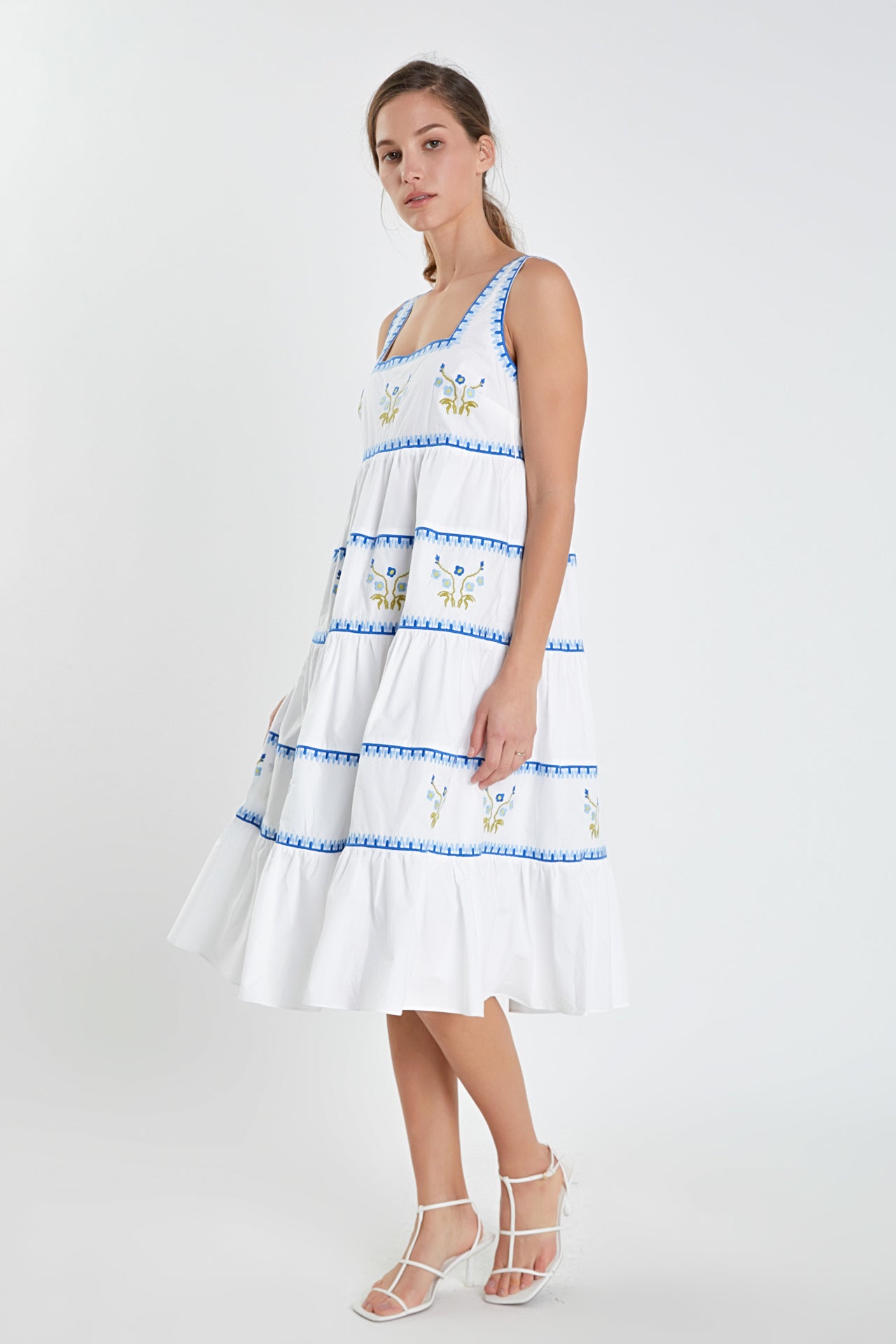 ENGLISH FACTORY - Embroidered Midi Dress - DRESSES available at Objectrare