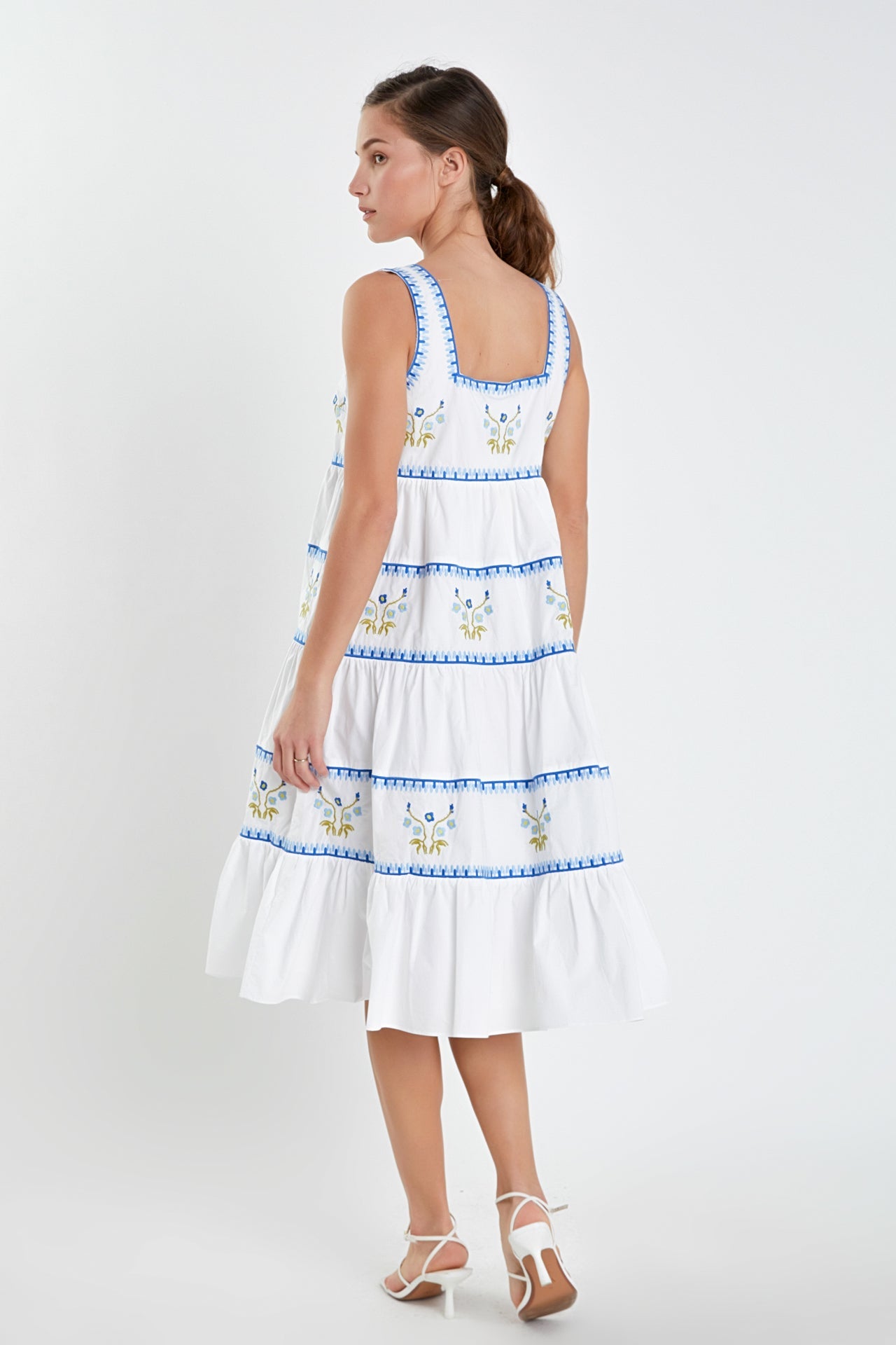 ENGLISH FACTORY - Embroidered Midi Dress - DRESSES available at Objectrare