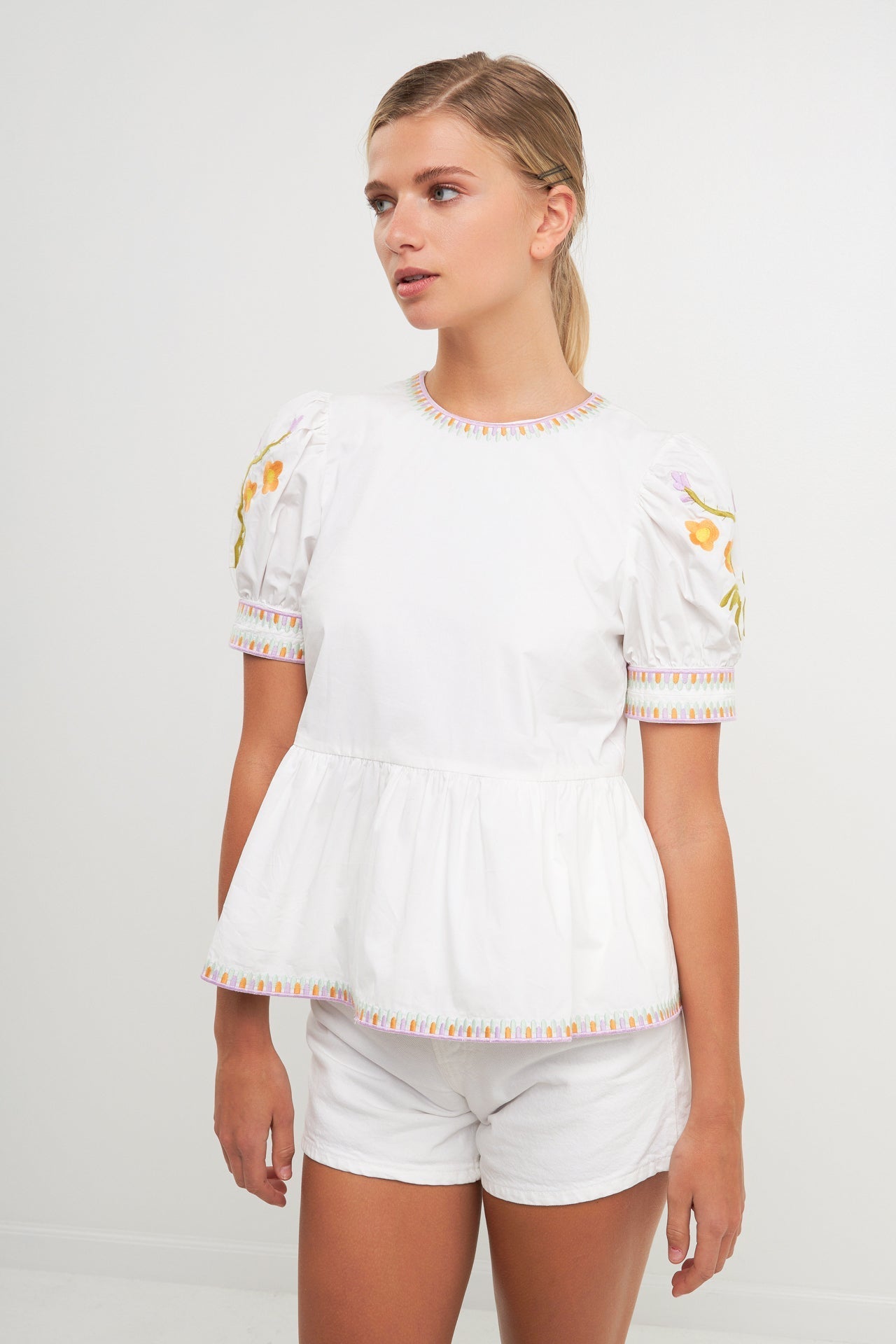 ENGLISH FACTORY - Embroided Peplum Top - TOPS available at Objectrare