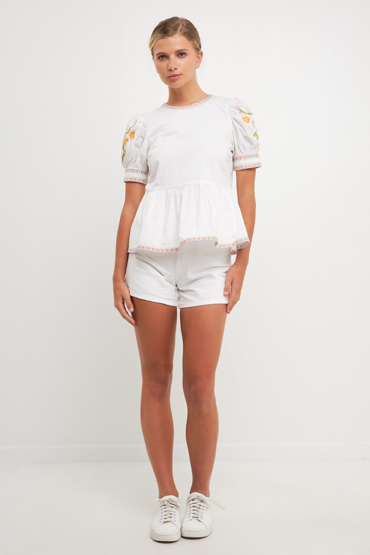 ENGLISH FACTORY - Embroided Peplum Top - TOPS available at Objectrare