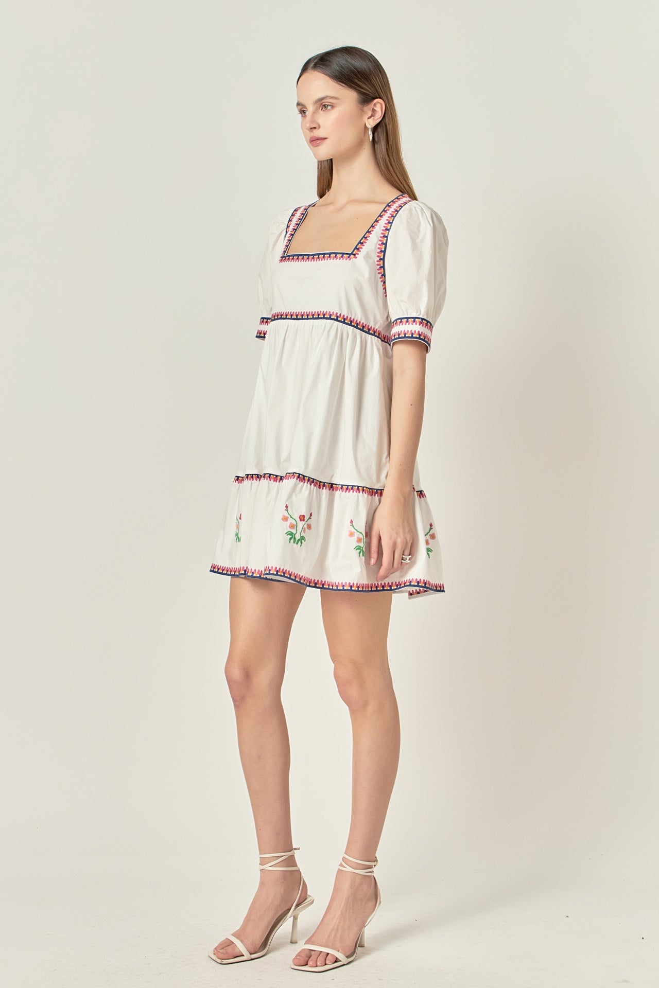 ENGLISH FACTORY - Embroidered Short Sleeve Dress - DRESSES available at Objectrare
