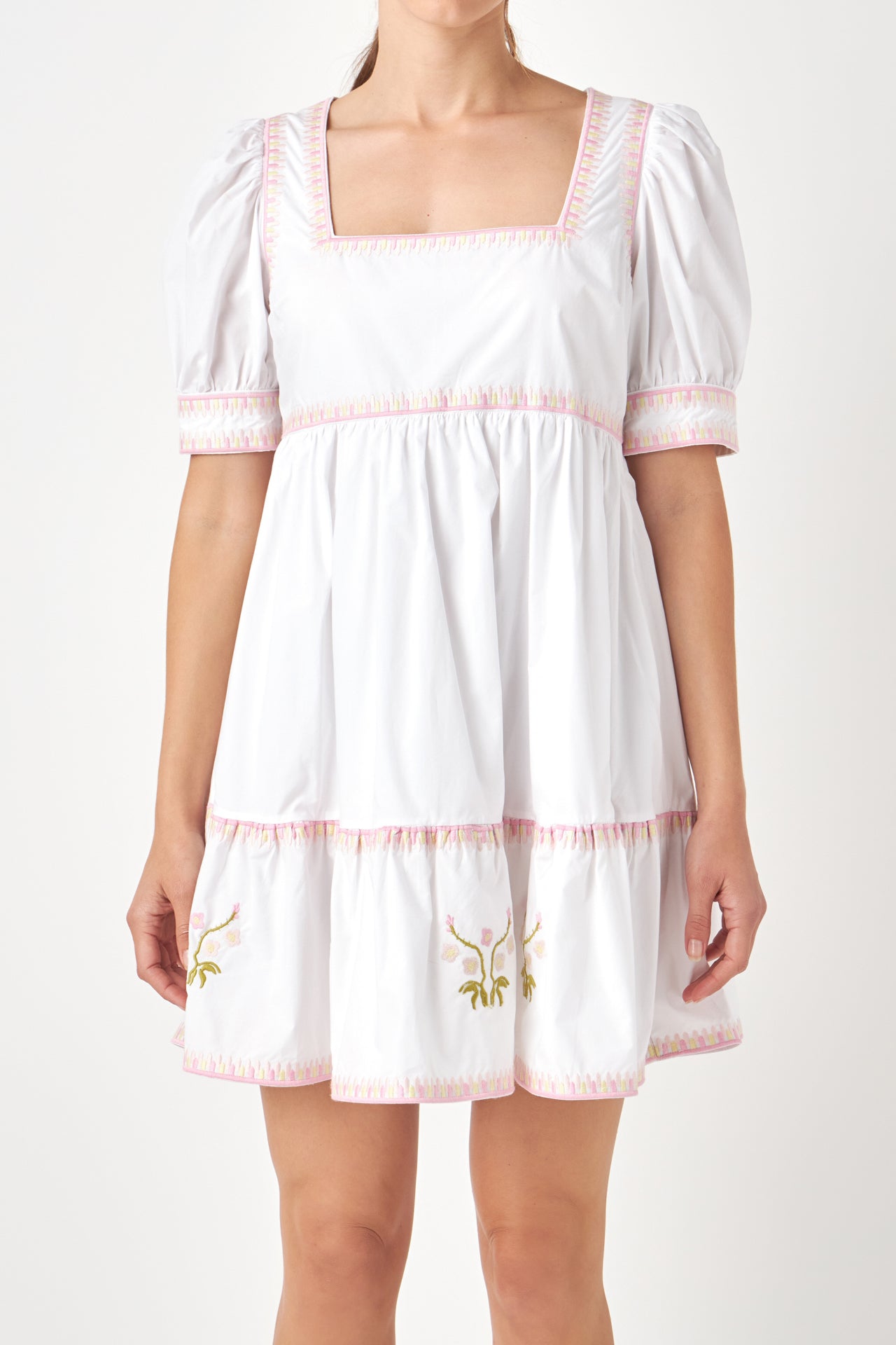 ENGLISH FACTORY - Embroidered Short Sleeve Dress - DRESSES available at Objectrare
