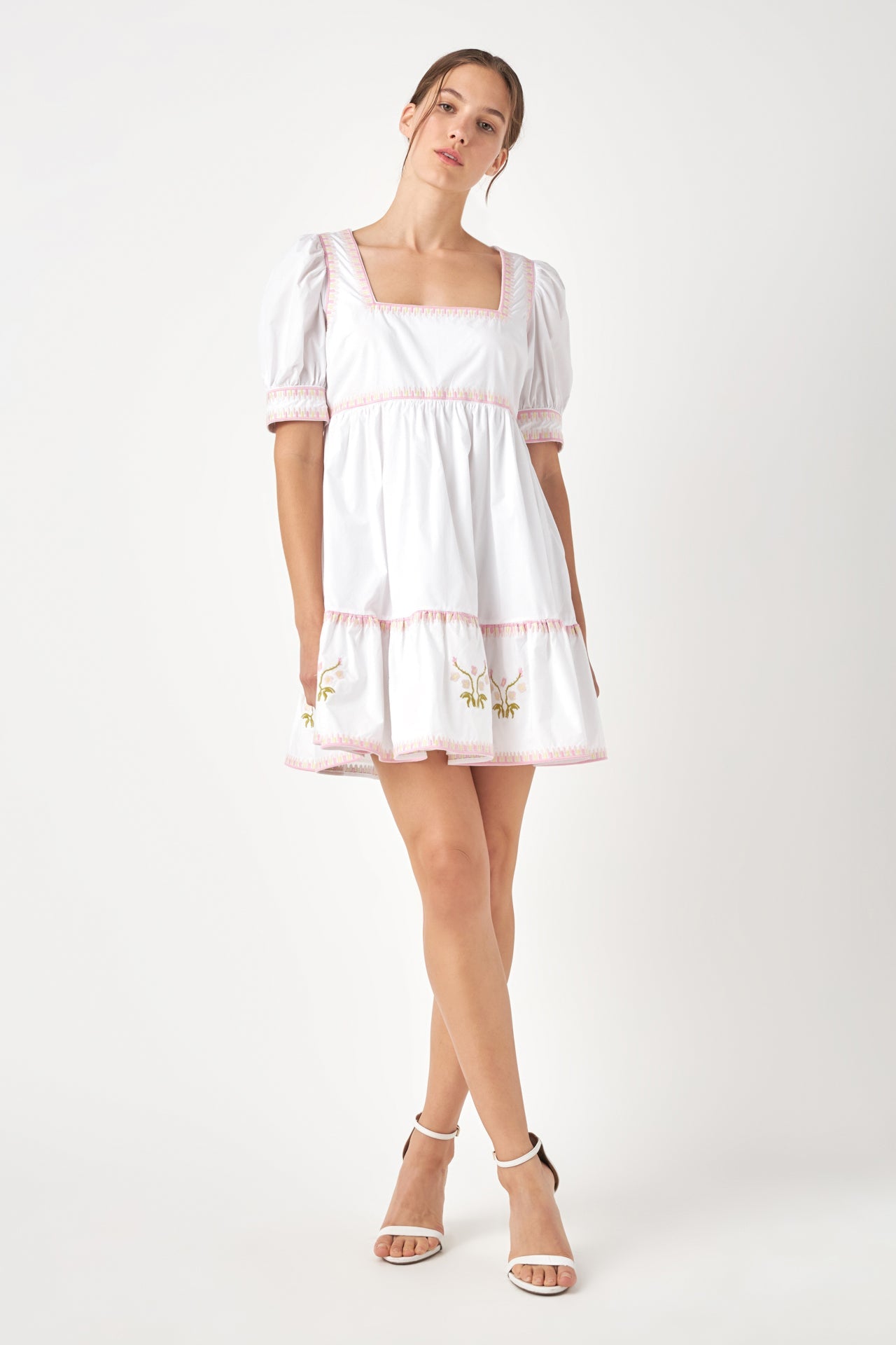 ENGLISH FACTORY - Embroidered Short Sleeve Dress - DRESSES available at Objectrare