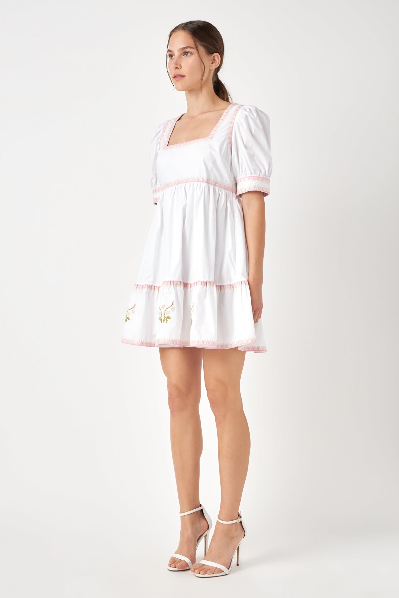ENGLISH FACTORY - Embroidered Short Sleeve Dress - DRESSES available at Objectrare