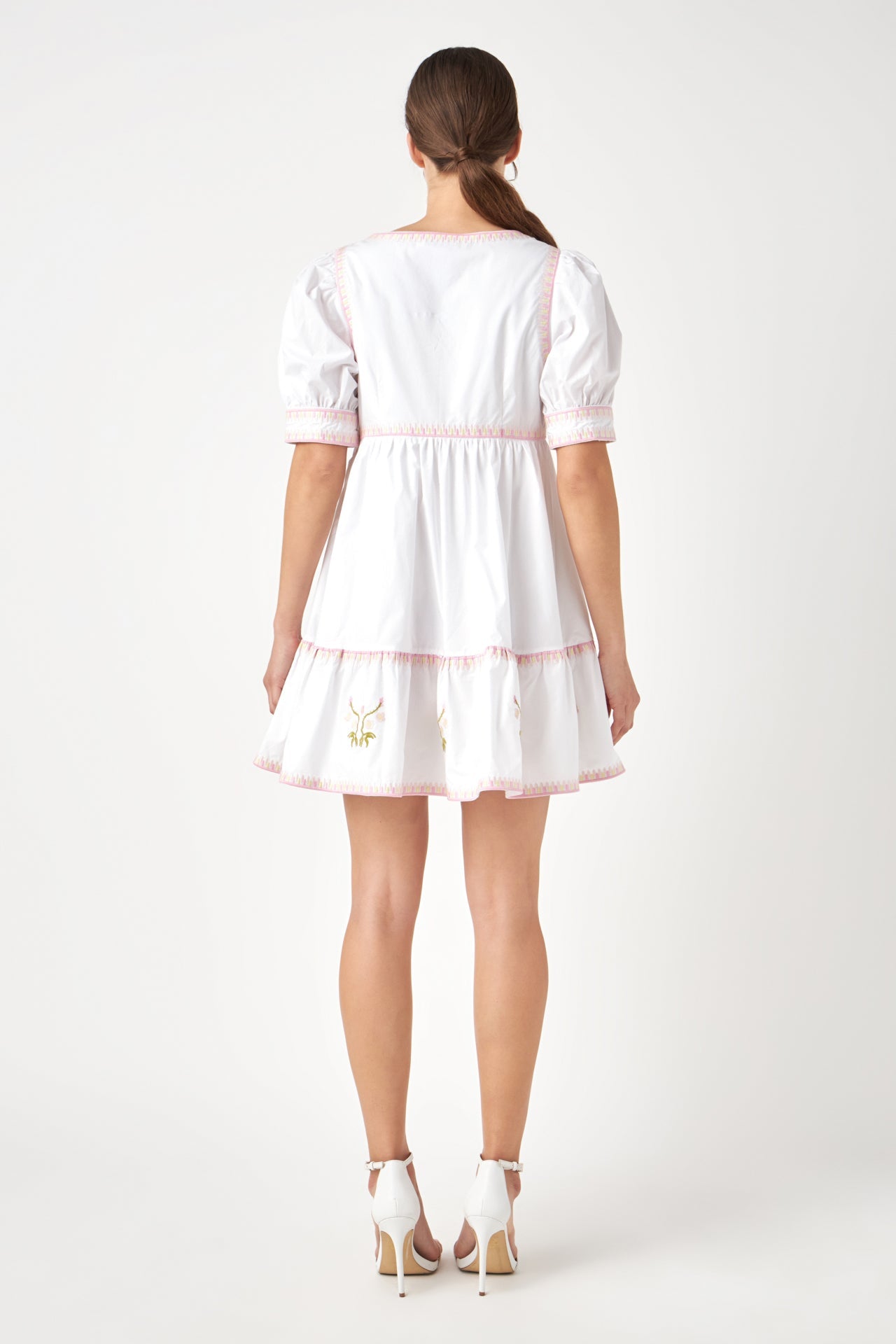 ENGLISH FACTORY - Embroidered Short Sleeve Dress - DRESSES available at Objectrare