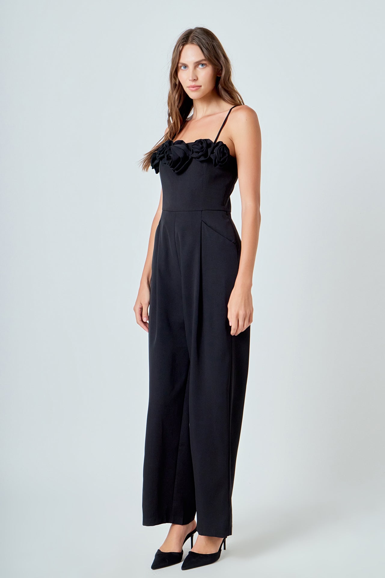 ENDLESS ROSE - Flower Trim Jumpsuit - JUMPSUITS available at Objectrare