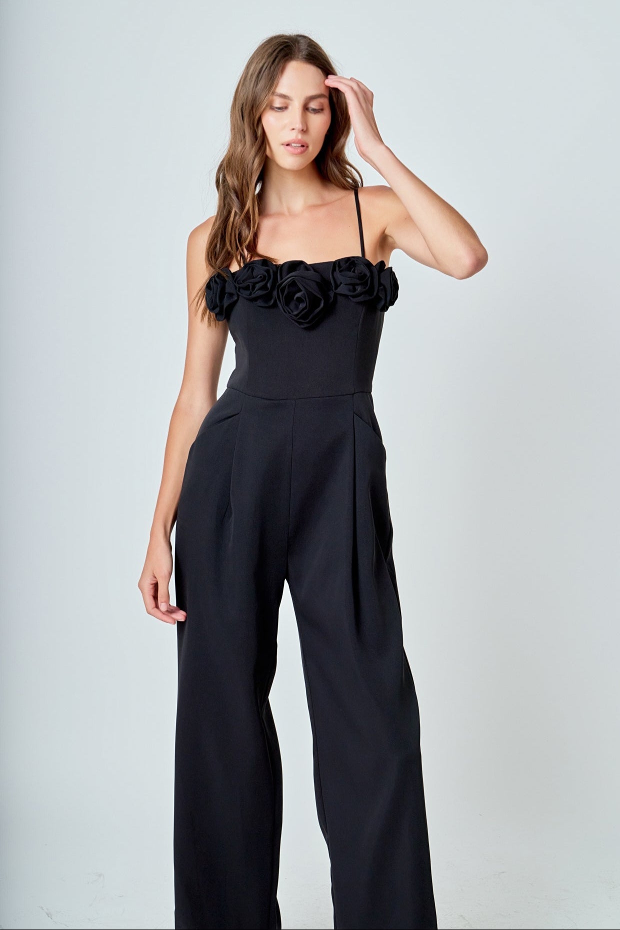 ENDLESS ROSE - Flower Trim Jumpsuit - JUMPSUITS available at Objectrare