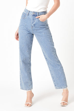 ENDLESS ROSE - Studded Denim - JEANS available at Objectrare