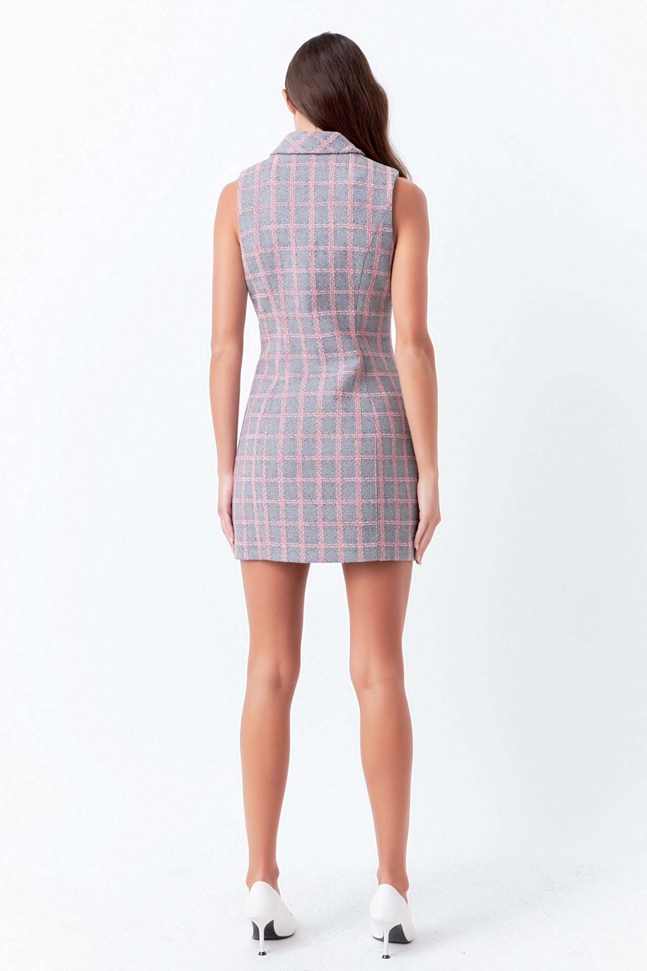 ENDLESS ROSE - Tweed Sleeveless Dress - DRESSES available at Objectrare