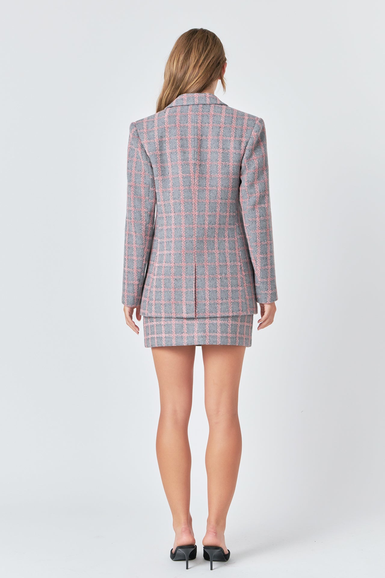 ENDLESS ROSE - Tweed Single Breast Blazer - BLAZERS available at Objectrare