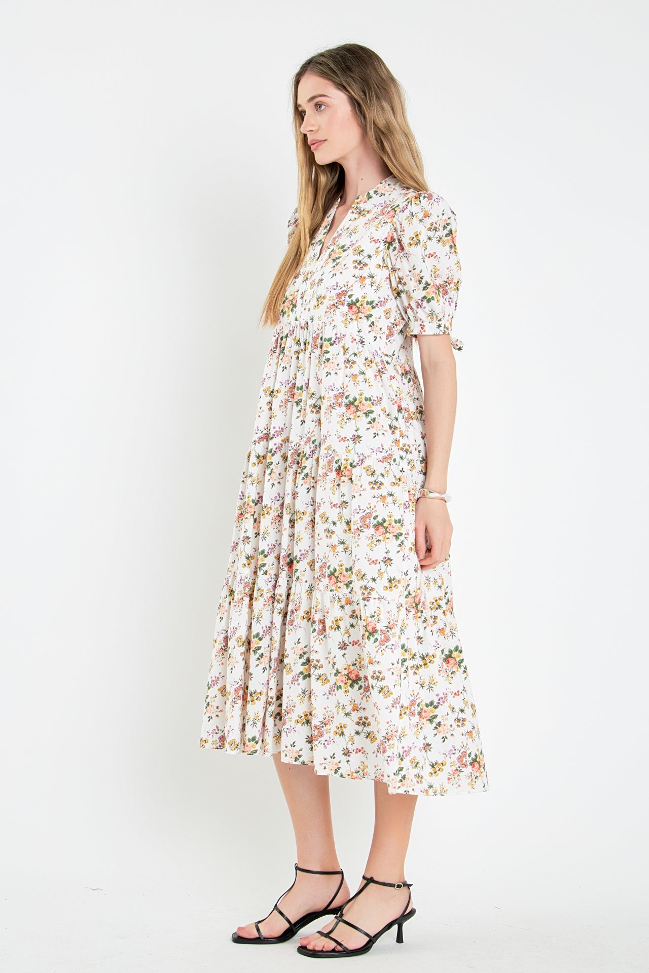 ENGLISH FACTORY - Floral Tiered Midi Dress - DRESSES available at Objectrare