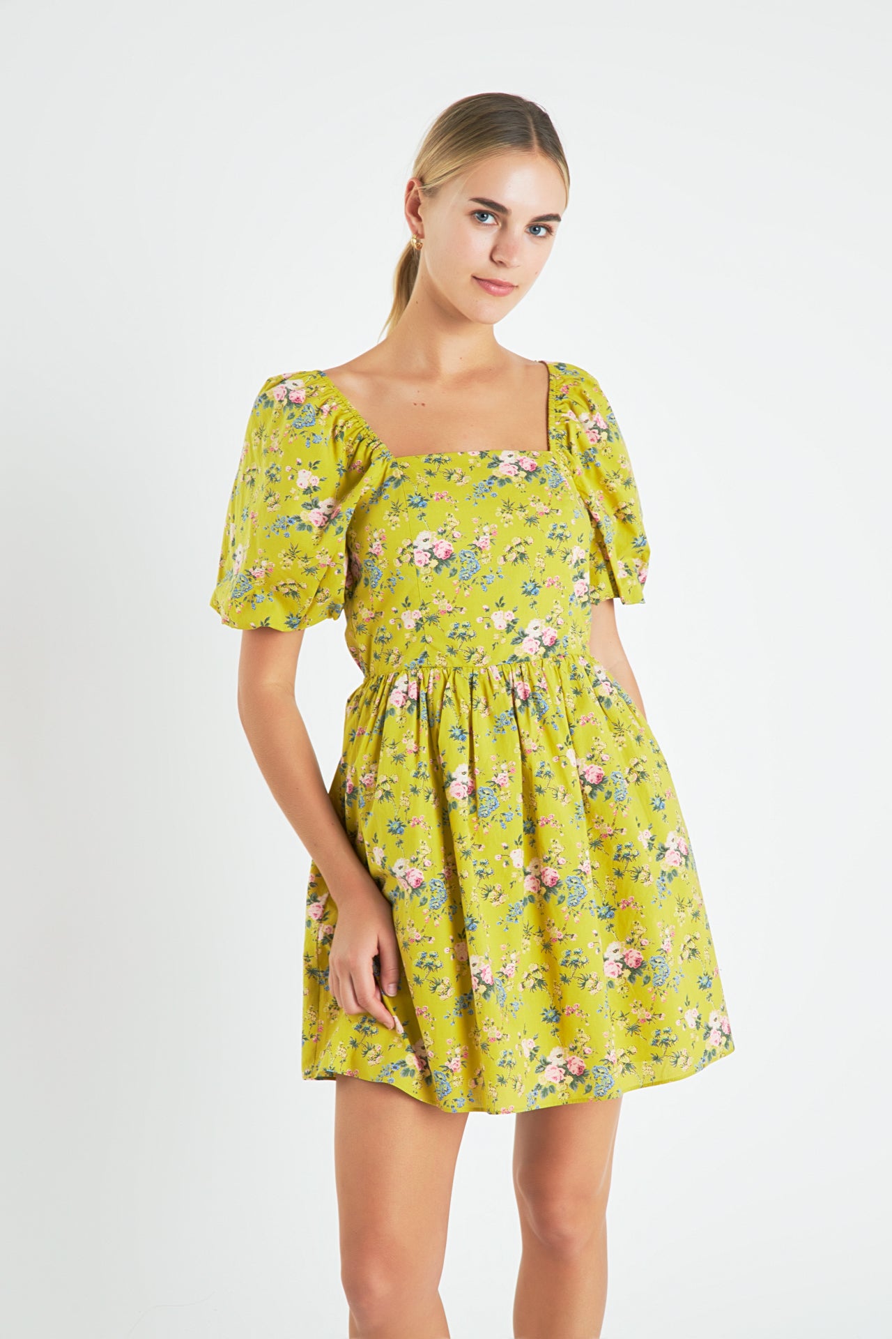 ENGLISH FACTORY - Floral Back Cutout Mini Dress - DRESSES available at Objectrare