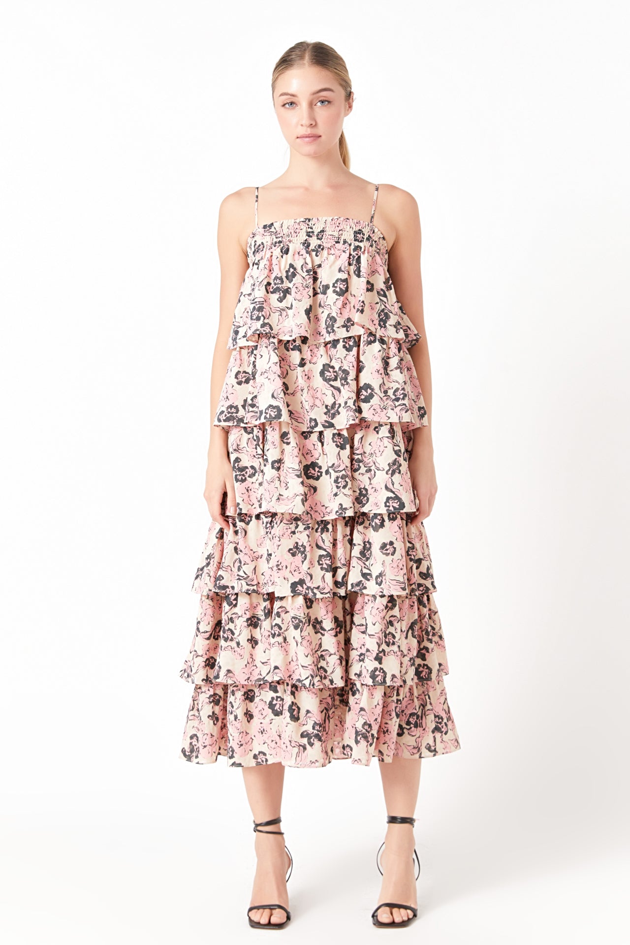 ENDLESS ROSE - Floral Tiered Maxi Dress - DRESSES available at Objectrare