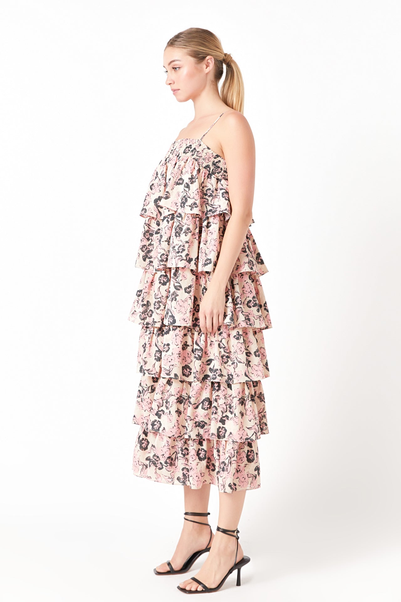 ENDLESS ROSE - Floral Tiered Maxi Dress - DRESSES available at Objectrare