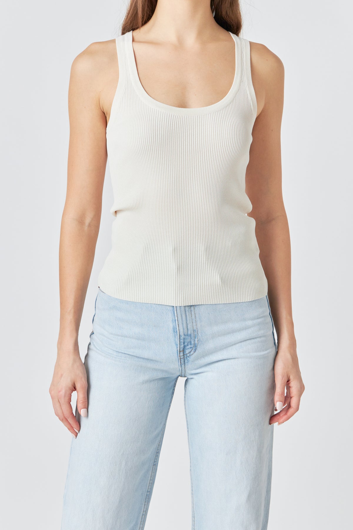 ENDLESS ROSE - Basic Ribbed Tank Top - TOPS available at Objectrare
