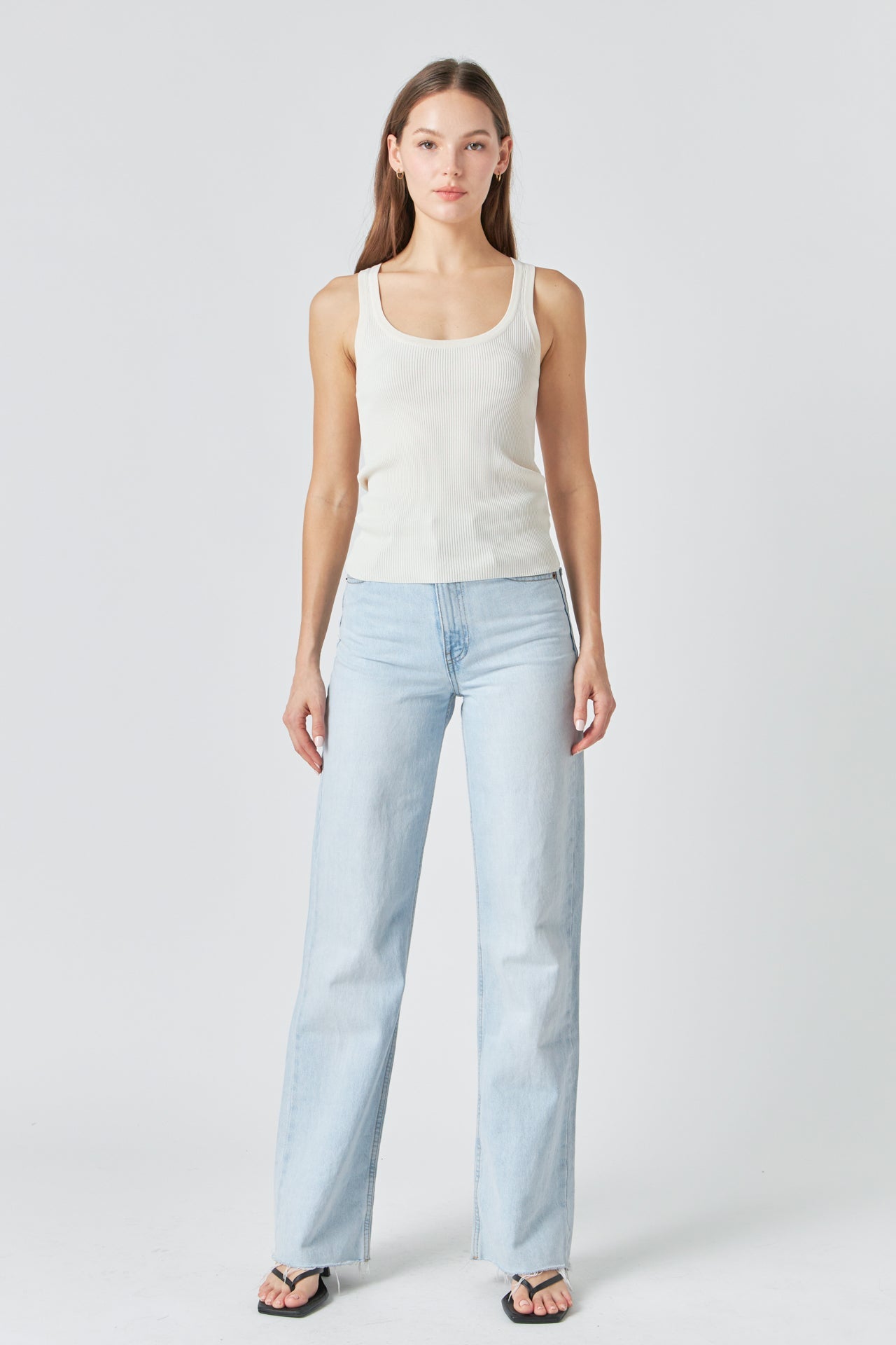 ENDLESS ROSE - Basic Ribbed Tank Top - TOPS available at Objectrare