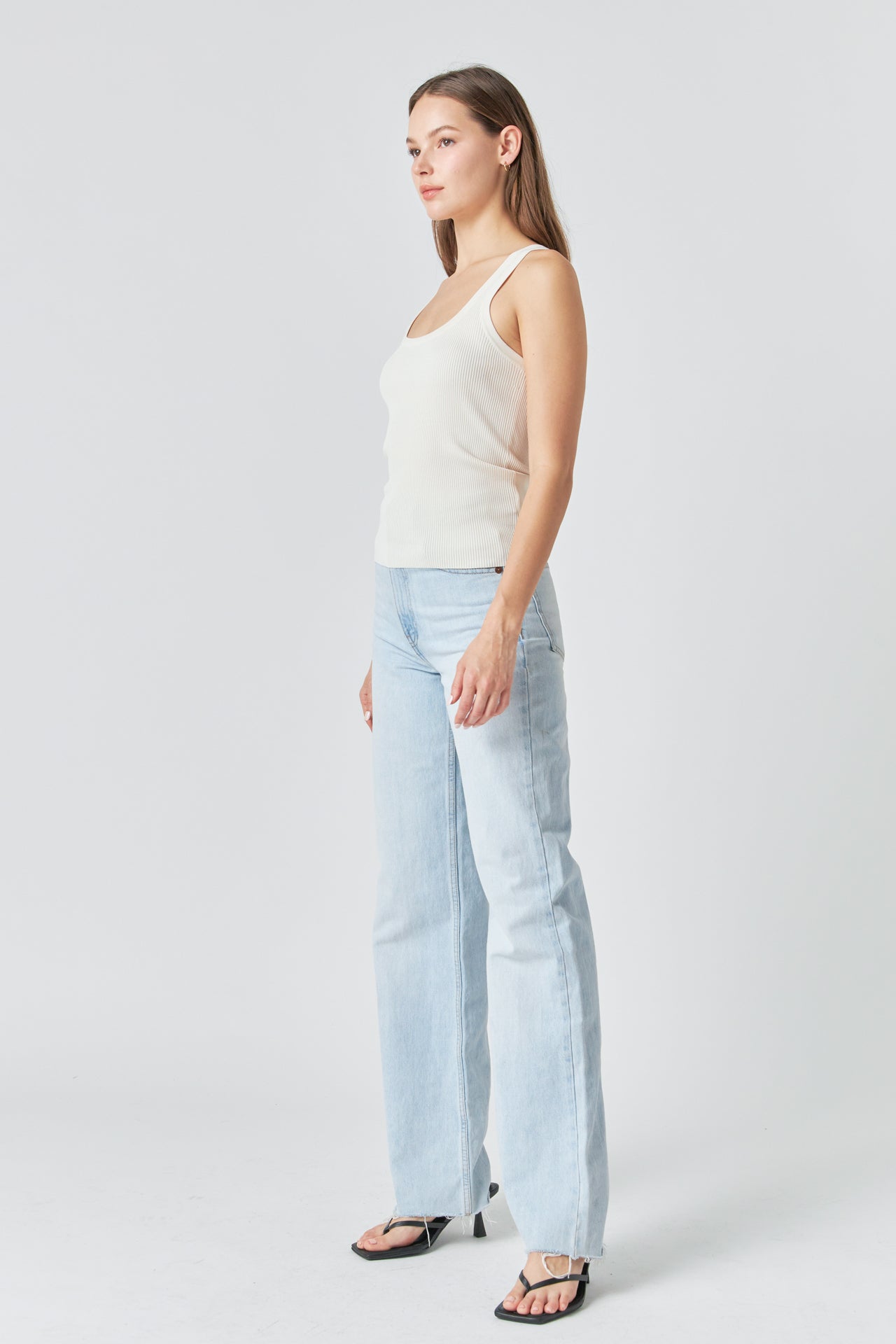 ENDLESS ROSE - Basic Ribbed Tank Top - TOPS available at Objectrare
