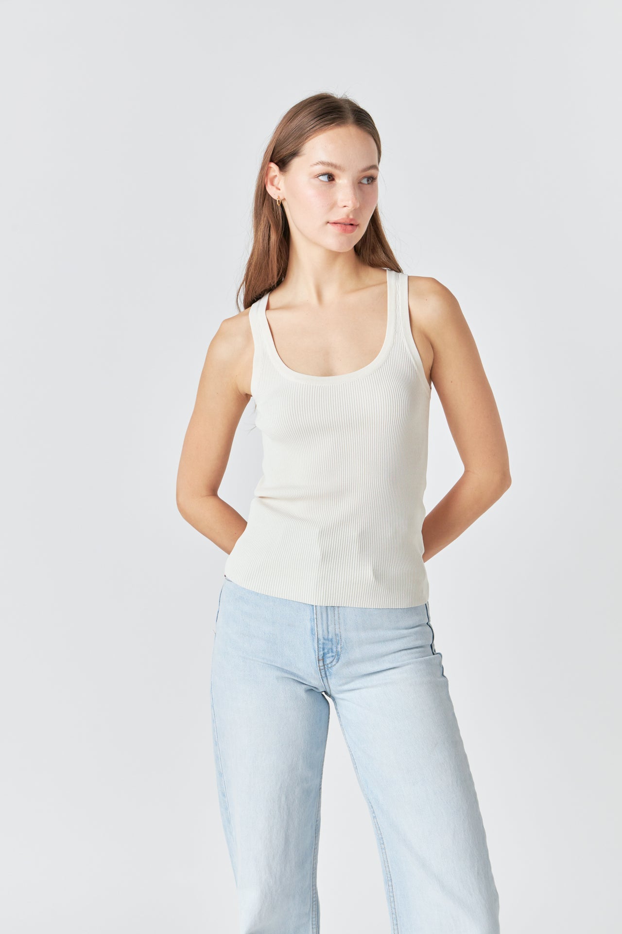 ENDLESS ROSE - Basic Ribbed Tank Top - TOPS available at Objectrare