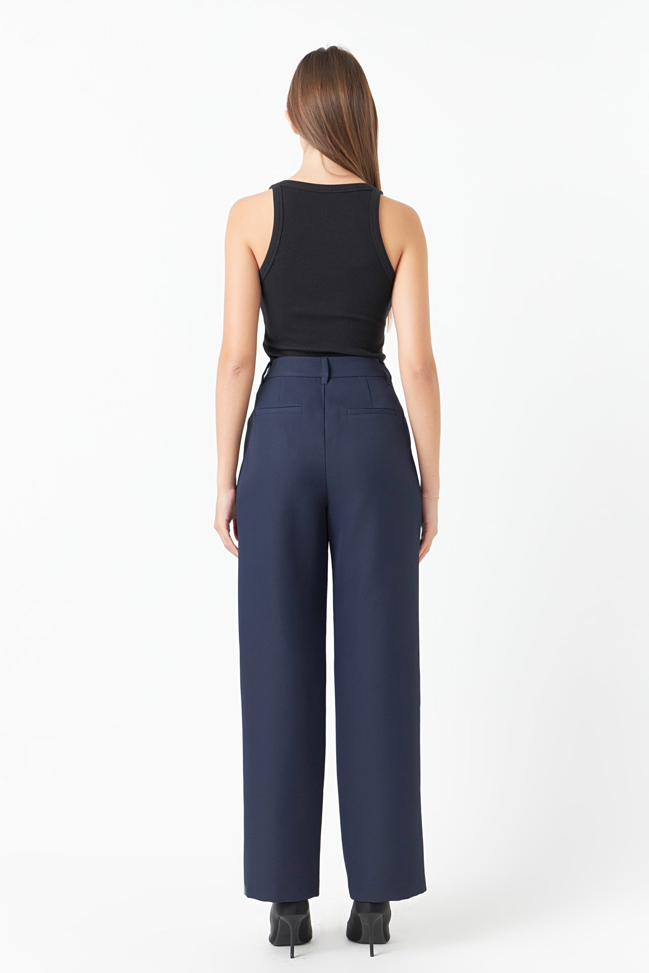 ENDLESS ROSE - Pleated High Waist Trousers - BOTTOMS available at Objectrare