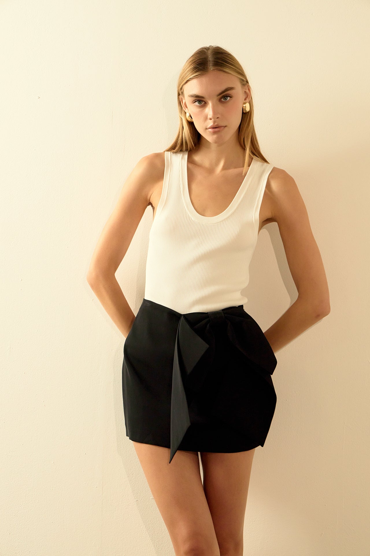 ENDLESS ROSE - Bow Mini Skort - SKORTS available at Objectrare