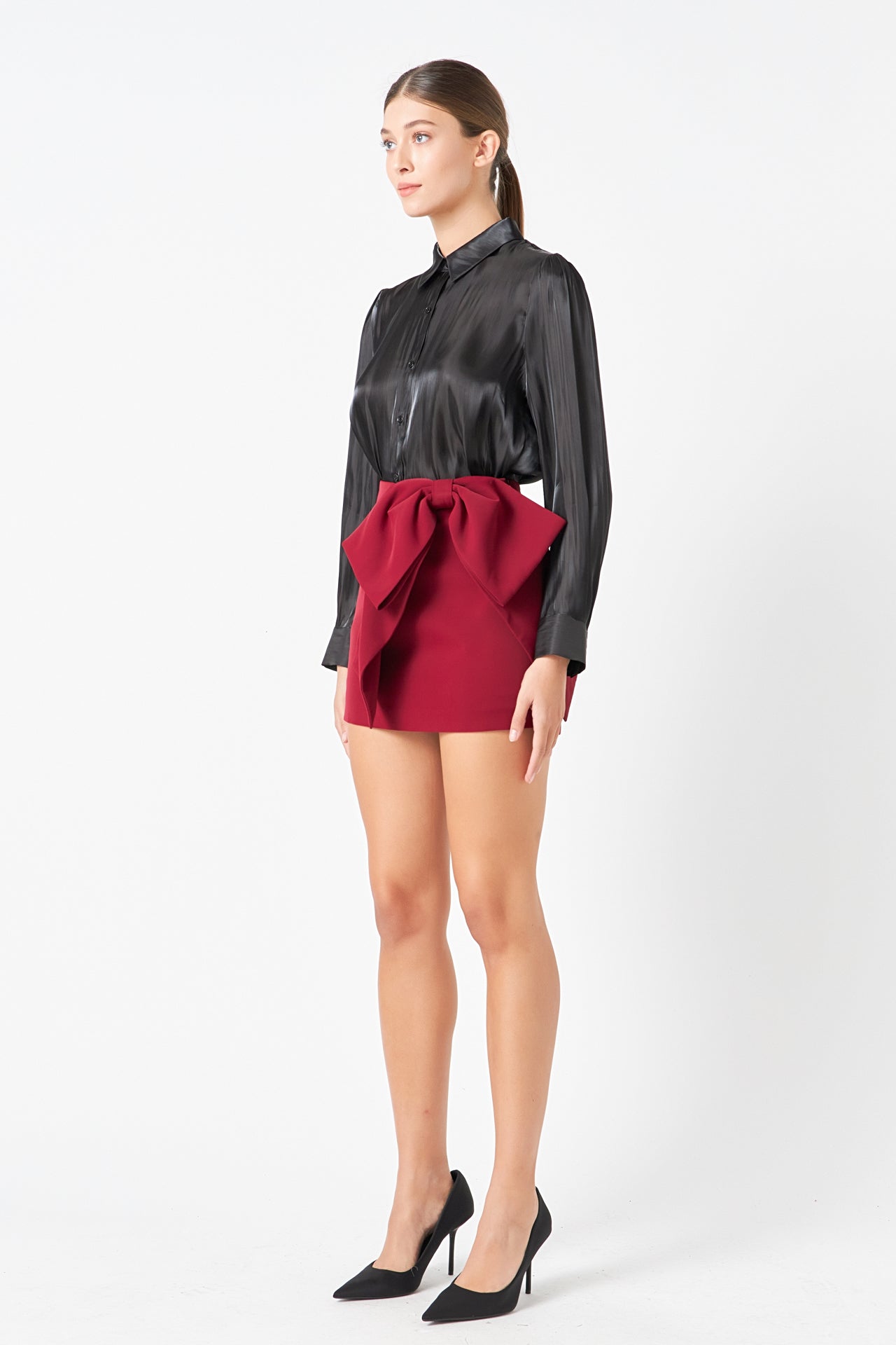 ENDLESS ROSE - Bow Mini Skort - SKORTS available at Objectrare