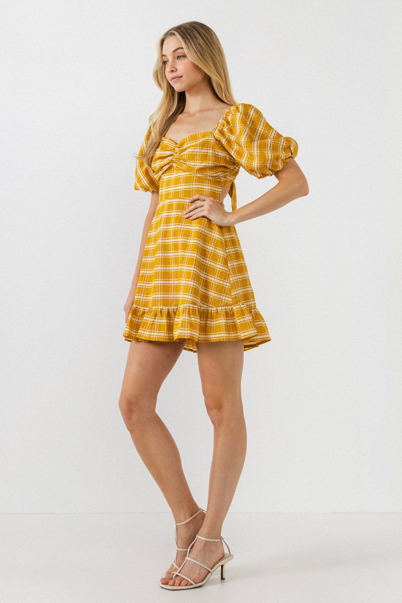 AFTER MARKET - Puff Sleeve Cut Out Mini Dress - DRESSES available at Objectrare