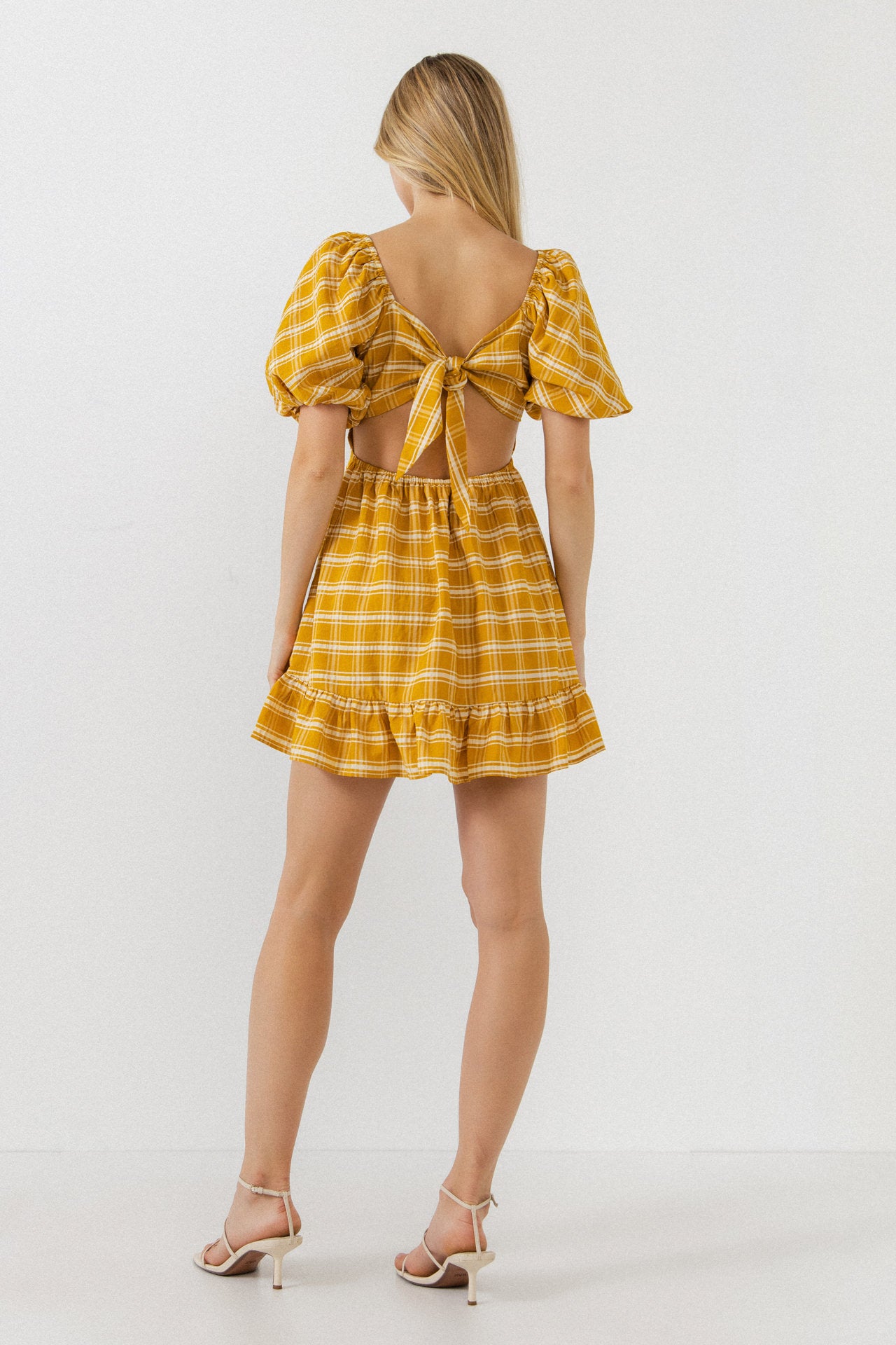 AFTER MARKET - Puff Sleeve Cut Out Mini Dress - DRESSES available at Objectrare