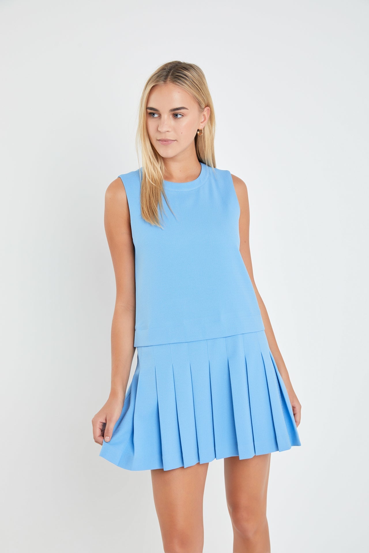 ENGLISH FACTORY - Sleeveless Pleated Mini Dress - DRESSES available at Objectrare