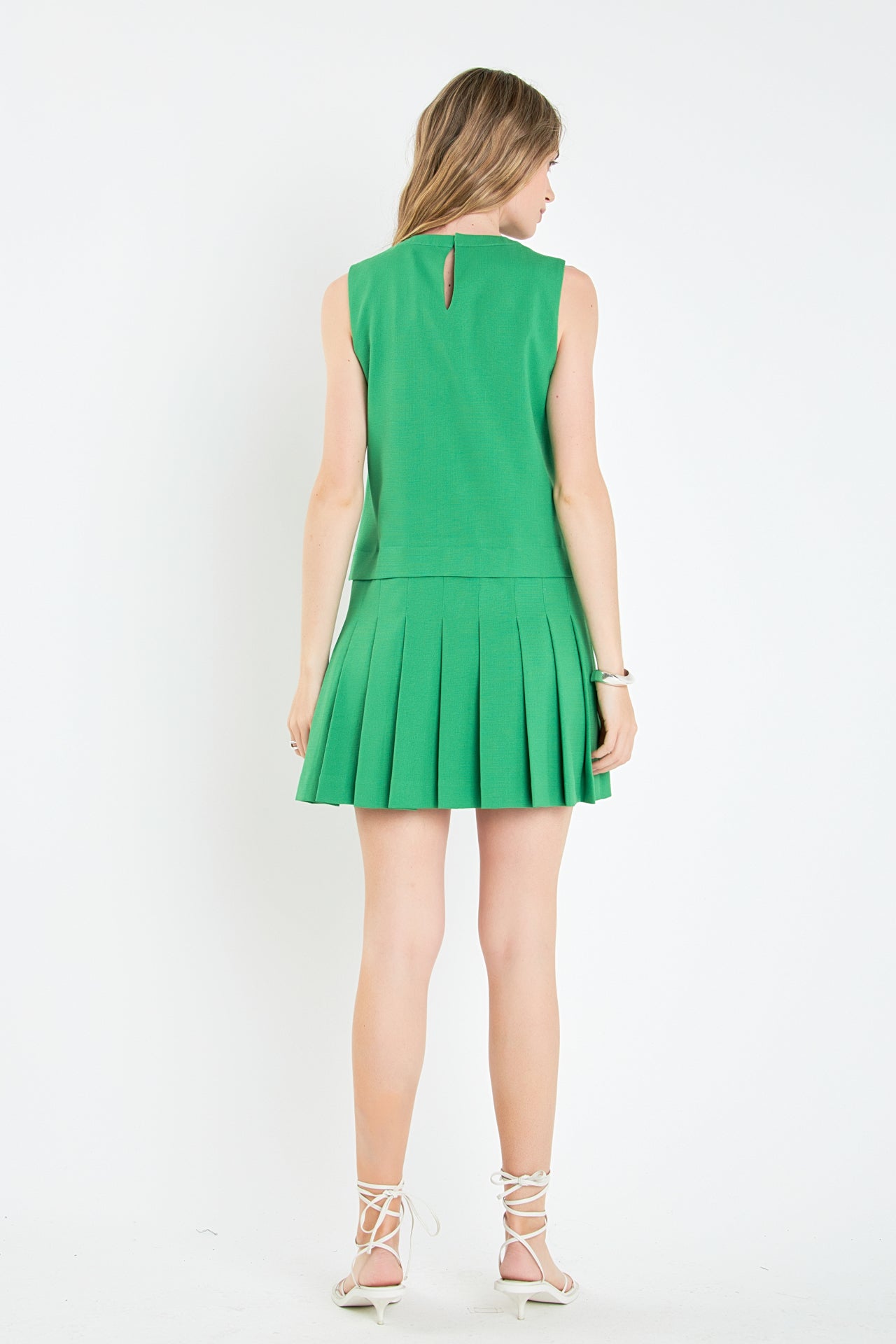 ENGLISH FACTORY - Sleeveless Pleated Mini Dress - DRESSES available at Objectrare