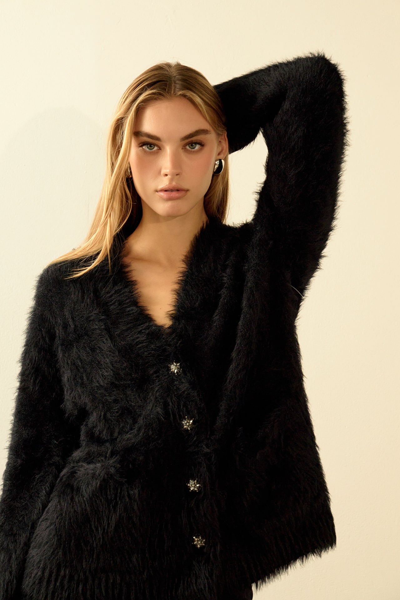 ENDLESS ROSE - Jewel Button Oversize Cardigan - SWEATERS & KNITS available at Objectrare
