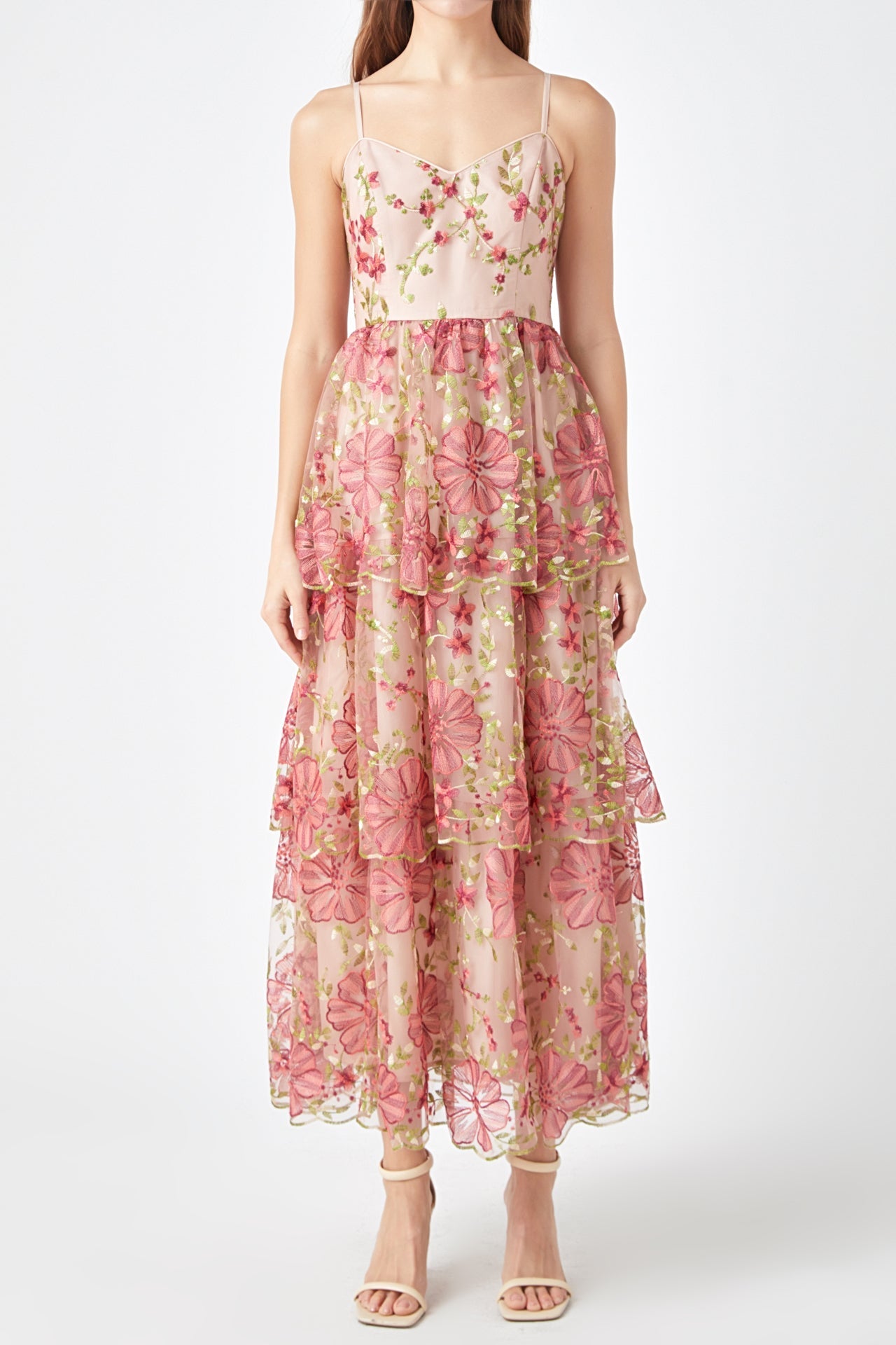 ENDLESS ROSE - Floral Embroidered Maxi Dress - DRESSES available at Objectrare