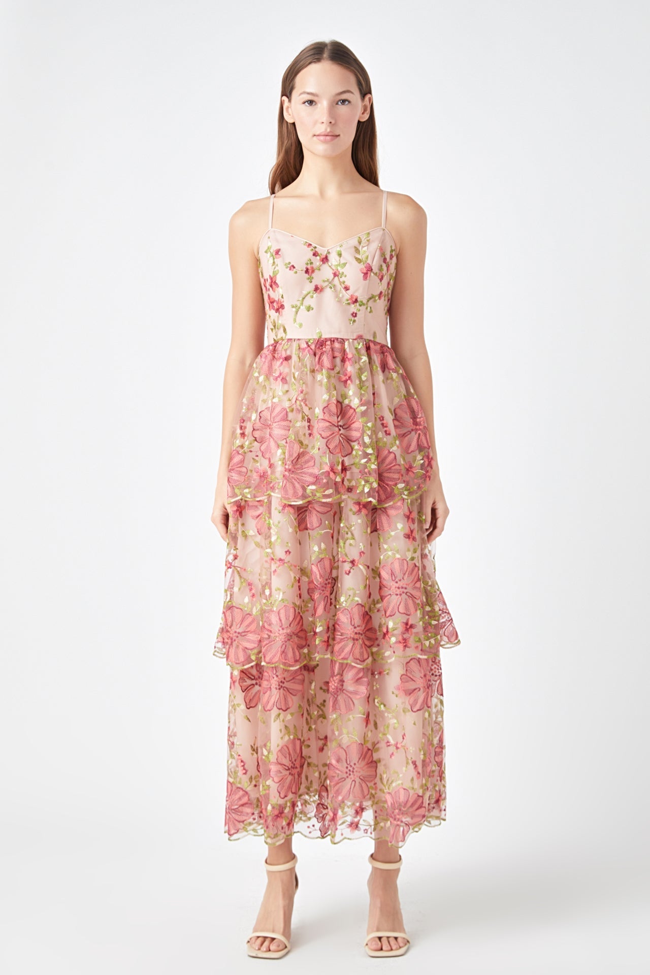 ENDLESS ROSE - Floral Embroidered Maxi Dress - DRESSES available at Objectrare