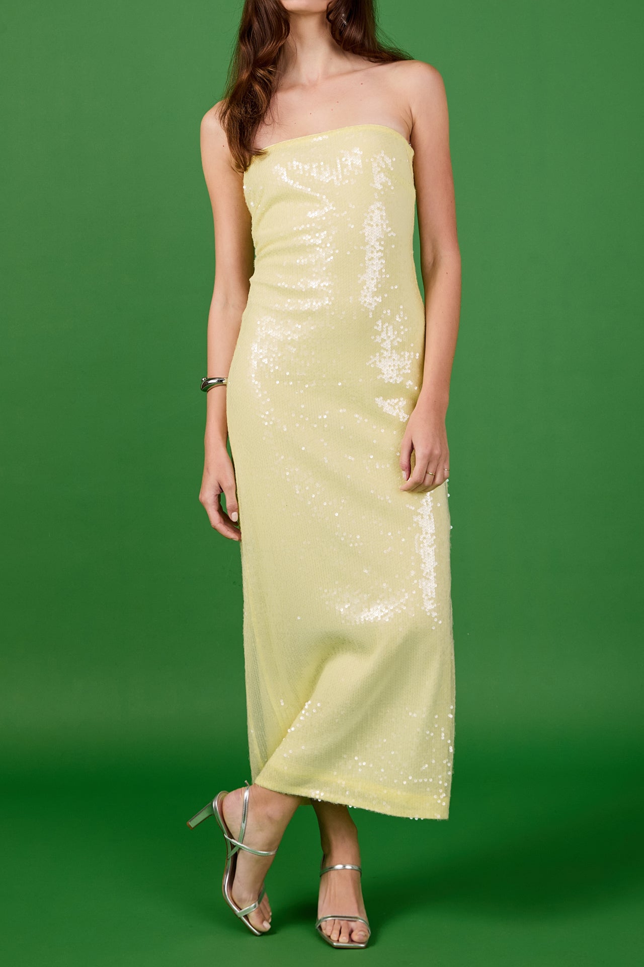 ENDLESS ROSE - Strapless Sequins Maxi Dress - DRESSES available at Objectrare