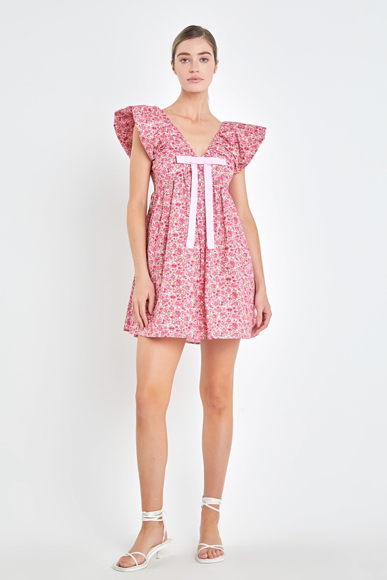 Endless Rose - Blouson Shoulder Mini Dress Pink / XL