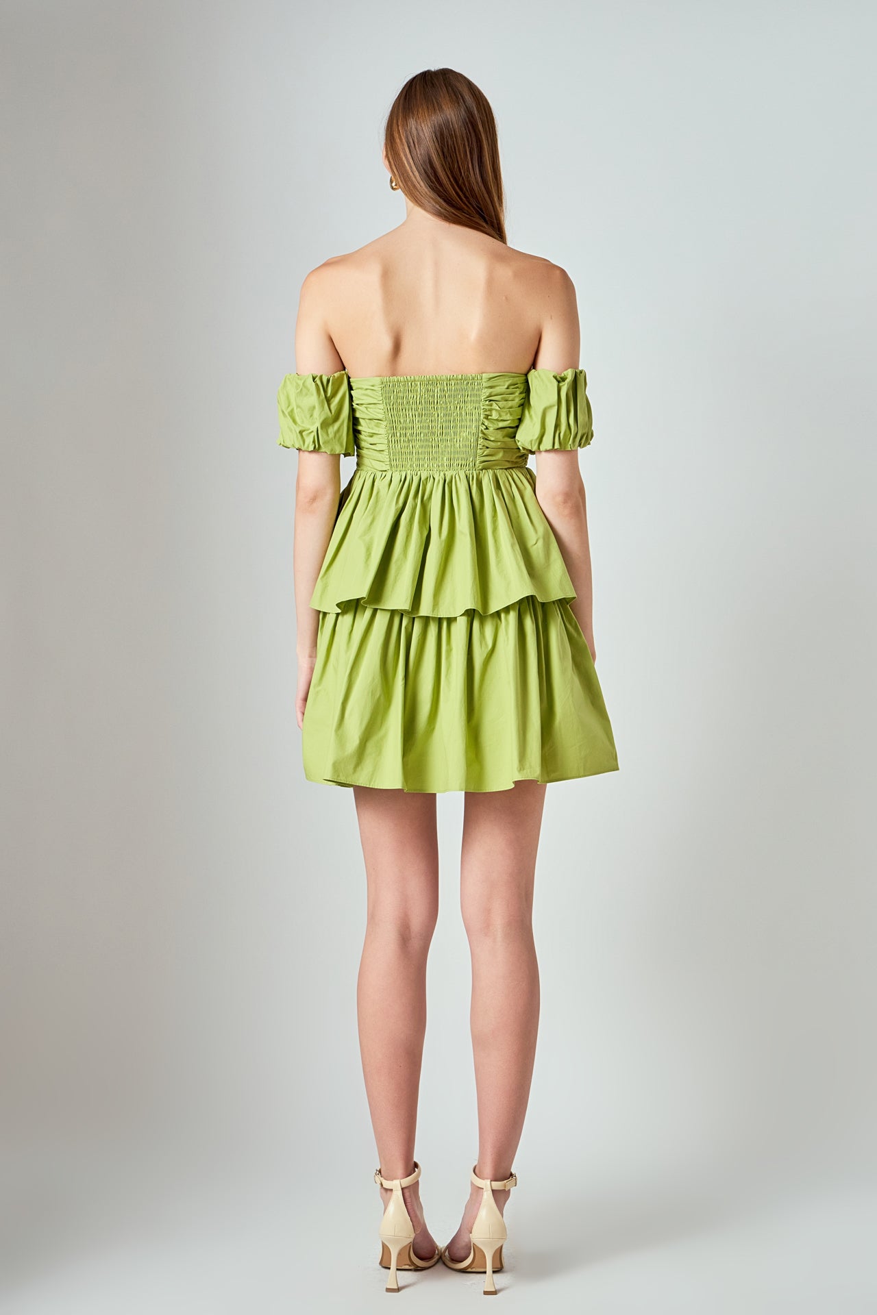 ENDLESS ROSE - Ruched Off The Shoulder Mini Dress - DRESSES available at Objectrare