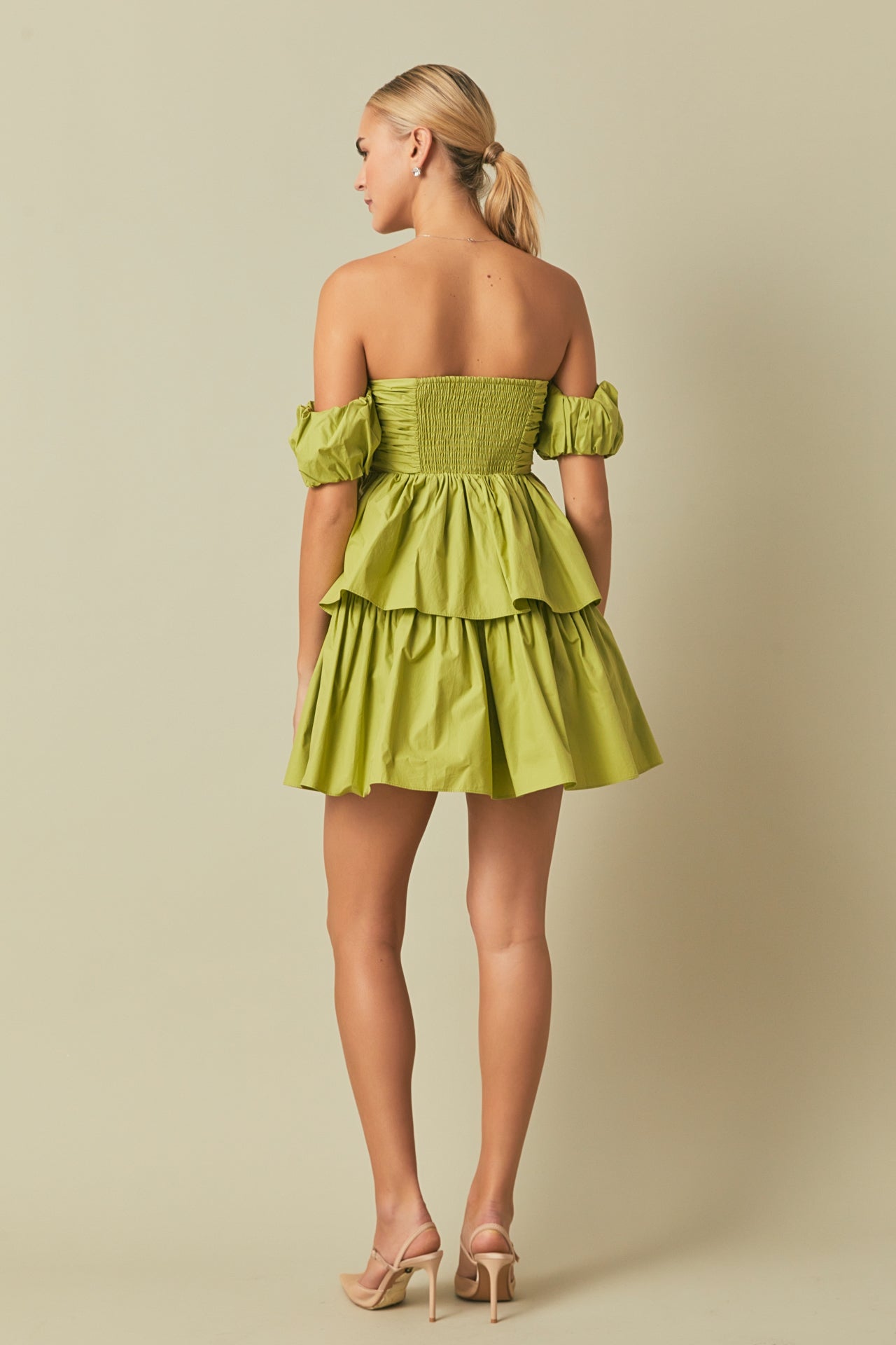 ENDLESS ROSE - Ruched Off The Shoulder Mini Dress - DRESSES available at Objectrare