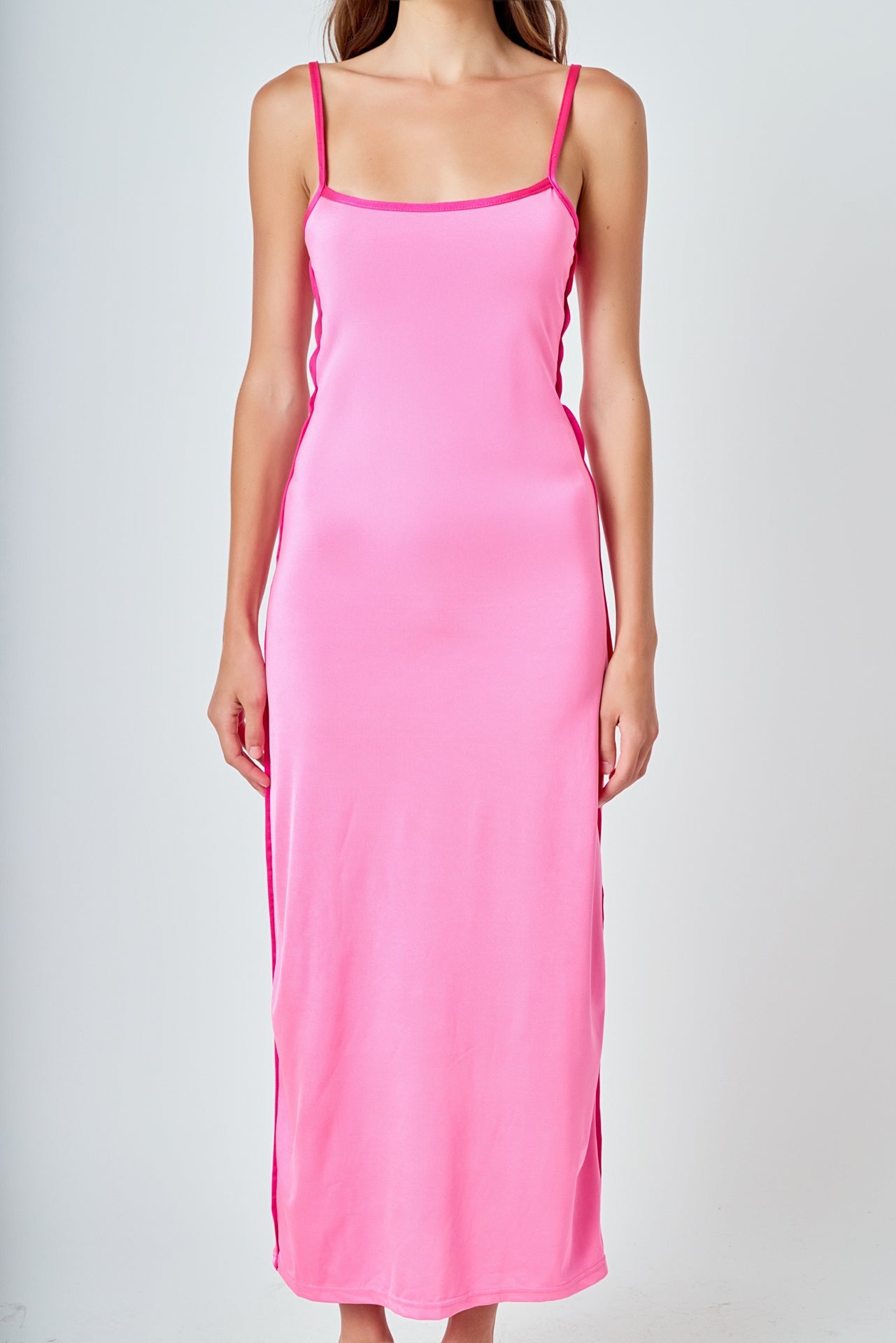 ENDLESS ROSE - Contrast Binding Maxi Dress - DRESSES available at Objectrare