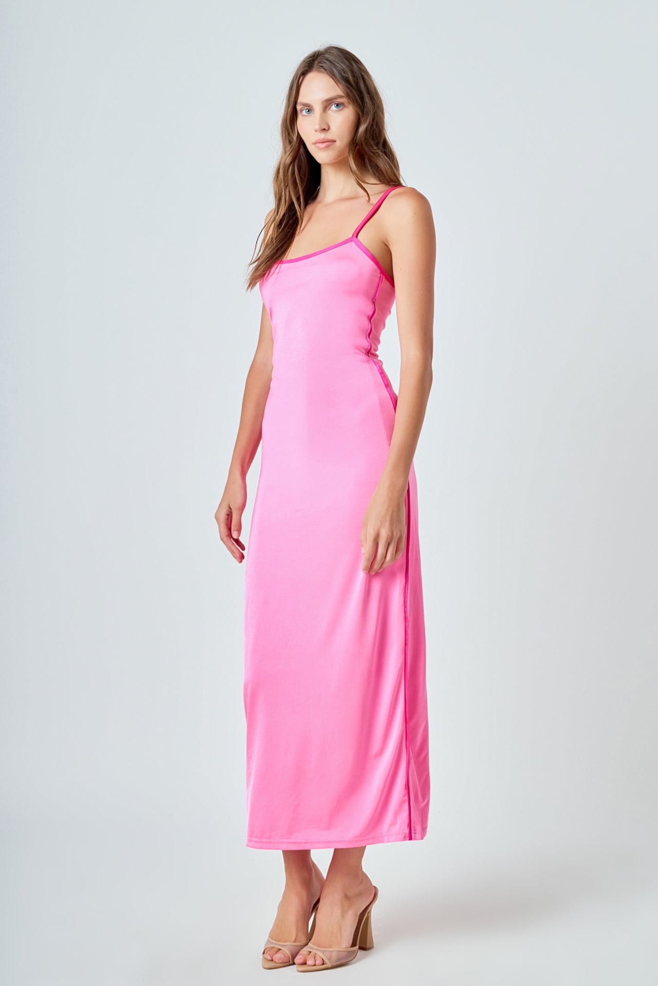 ENDLESS ROSE - Contrast Binding Maxi Dress - DRESSES available at Objectrare