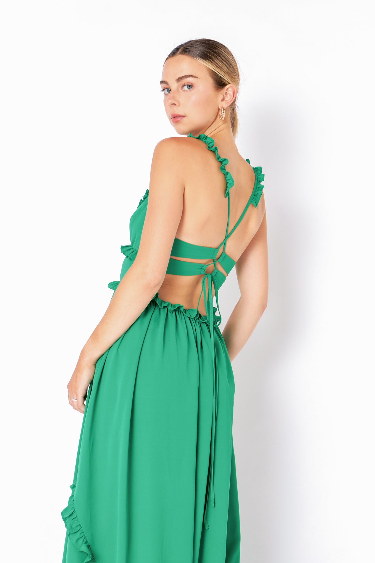 ENDLESS ROSE - Plunged Open Back Maxi Dress - DRESSES available at Objectrare