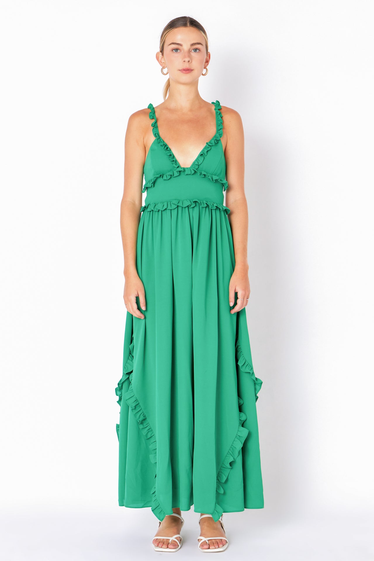 ENDLESS ROSE - Plunged Open Back Maxi Dress - DRESSES available at Objectrare